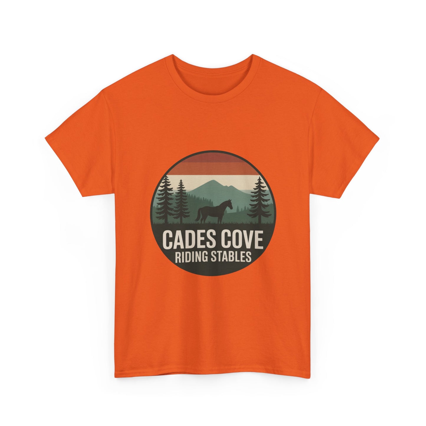 Cades Cove Riding Stables Horse Mountain T-Shirt – Adult Smoky Mountains Nature Tee