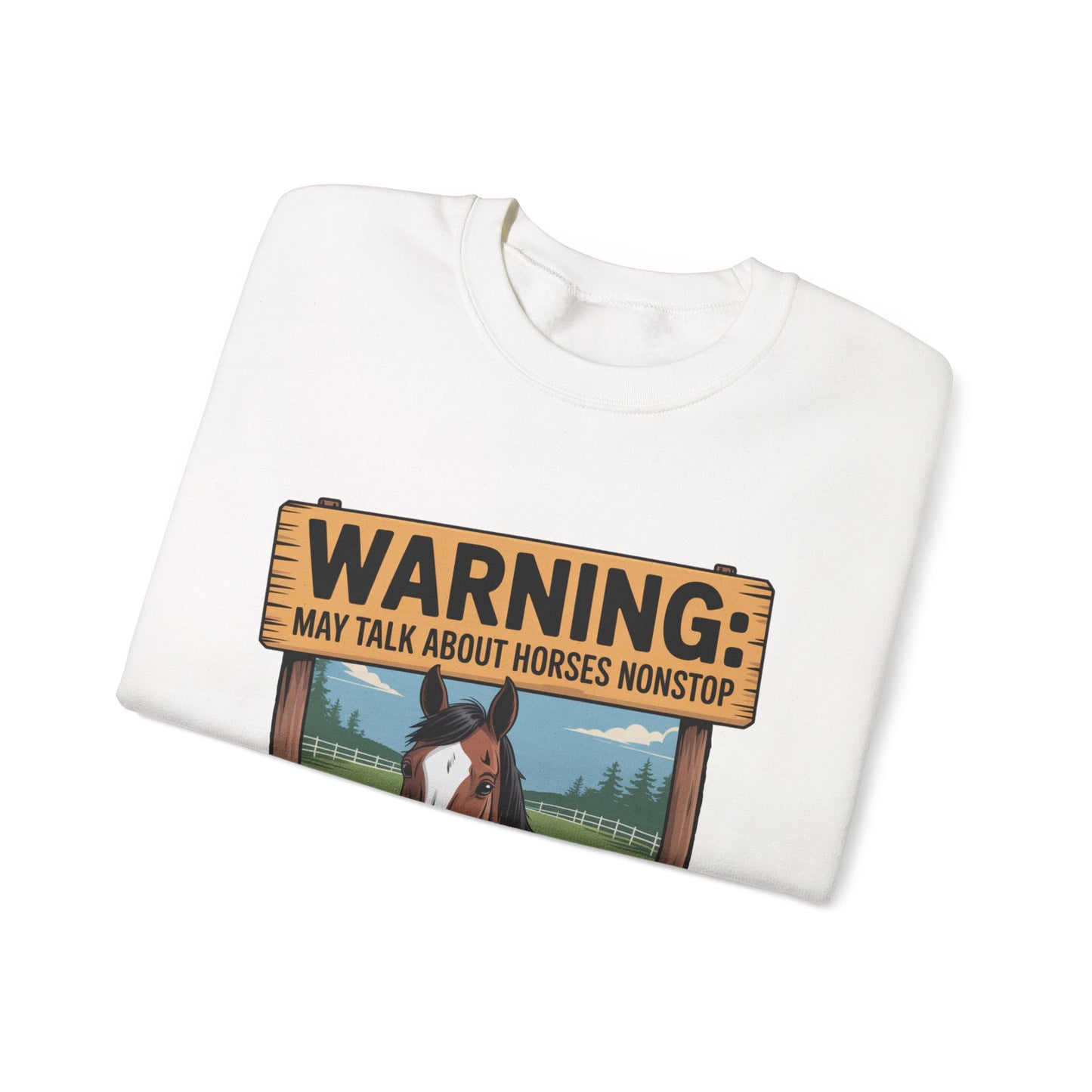 Warning May Talk About Horses Nonstop Adult Jacket – Cades Cove Riding Stables Crewneck Sweatshirt
