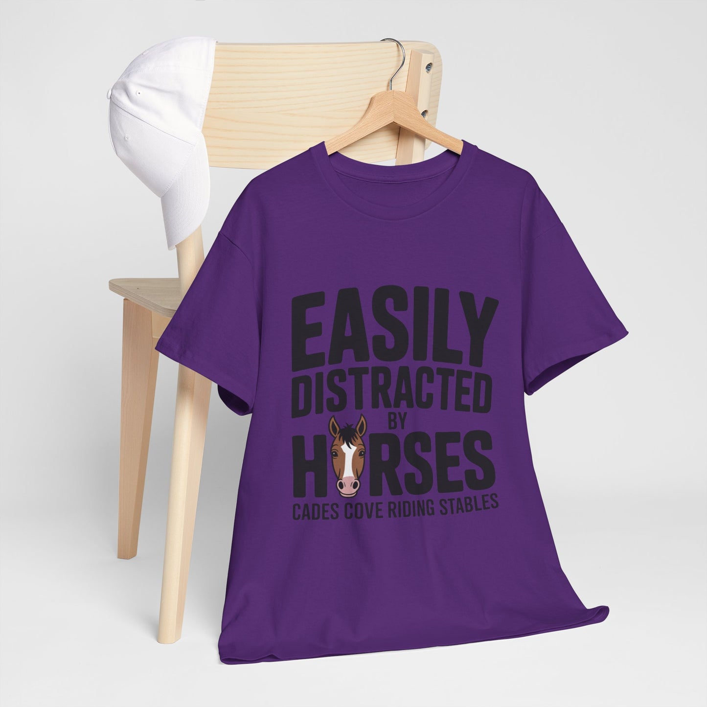 Easily Distracted by Horses T-Shirt – Funny Horse Lover Tee | Cades Cove Riding Stables