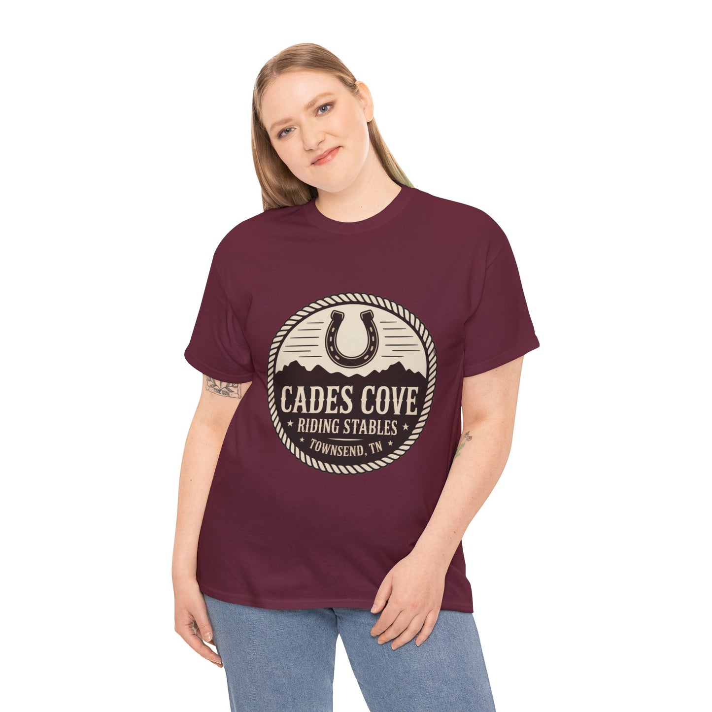 Cades Cove Riding Stables Townsend TN T-Shirt – Smoky Mountains Western Logo Tee
