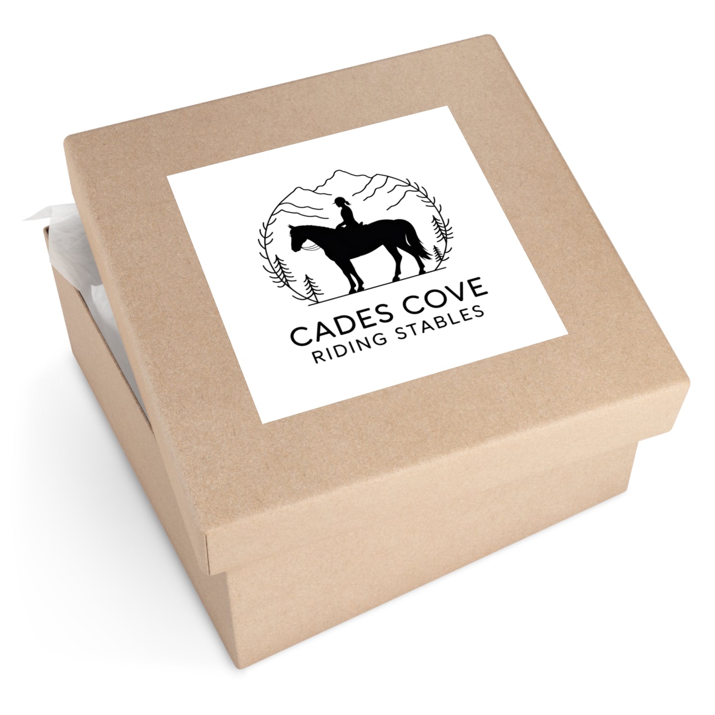 Cades Cove Riding Stables Sticker – Smoky Mountains Horse and Rider Minimalist Decal