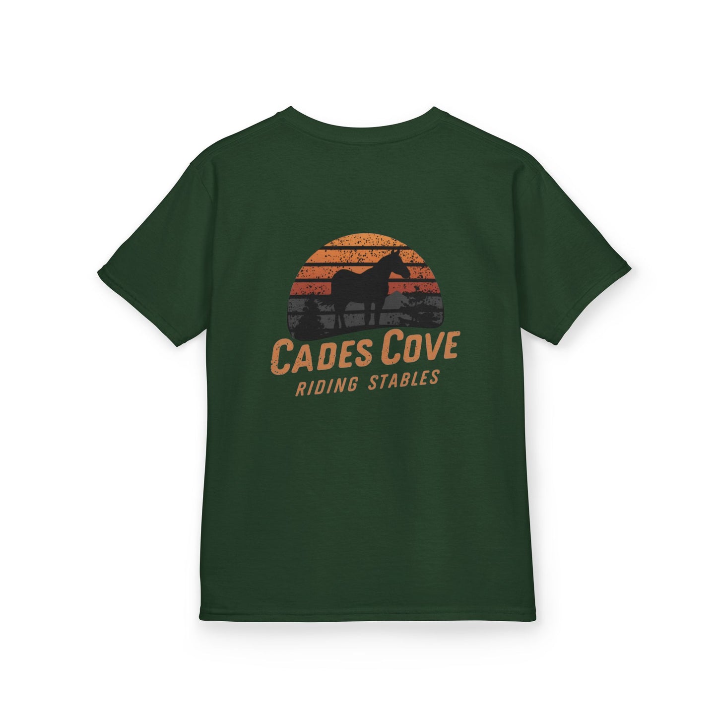 Cades Cove Riding Stables Retro Sunset Kids Heavy Cotton™ Tee