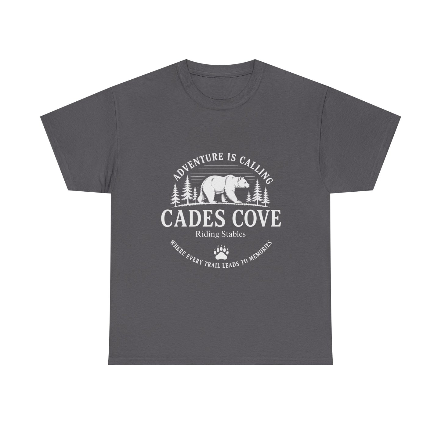 Cades Cove Riding Stables Adventure Is Calling Bear T-Shirt – Adult Smoky Mountains Tee