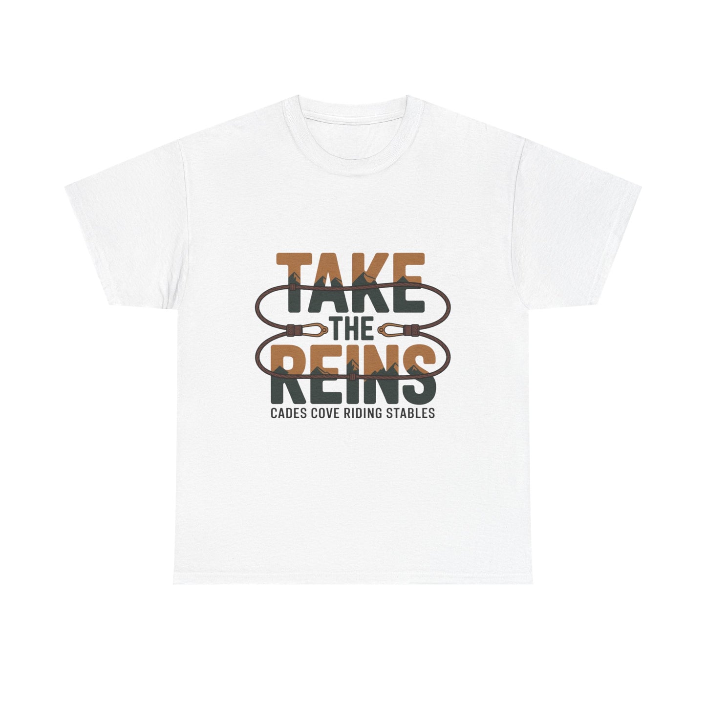 Take the Reins T-Shirt – Cades Cove Riding Stables Smoky Mountains Horseback Riding Tee