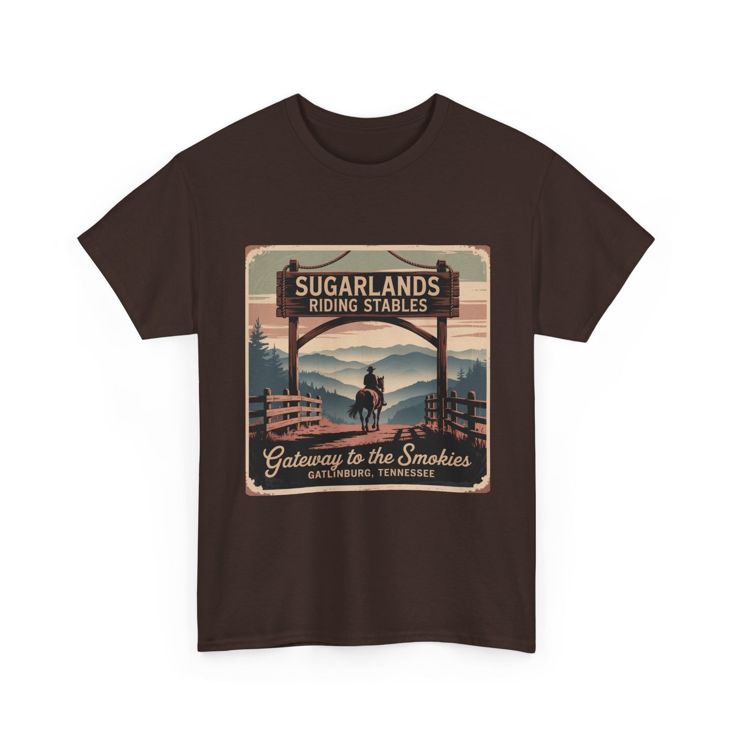 Sugarlands Riding Stables T-Shirt – Gateway to the Smokies Gatlinburg Tennessee Horseback Tee