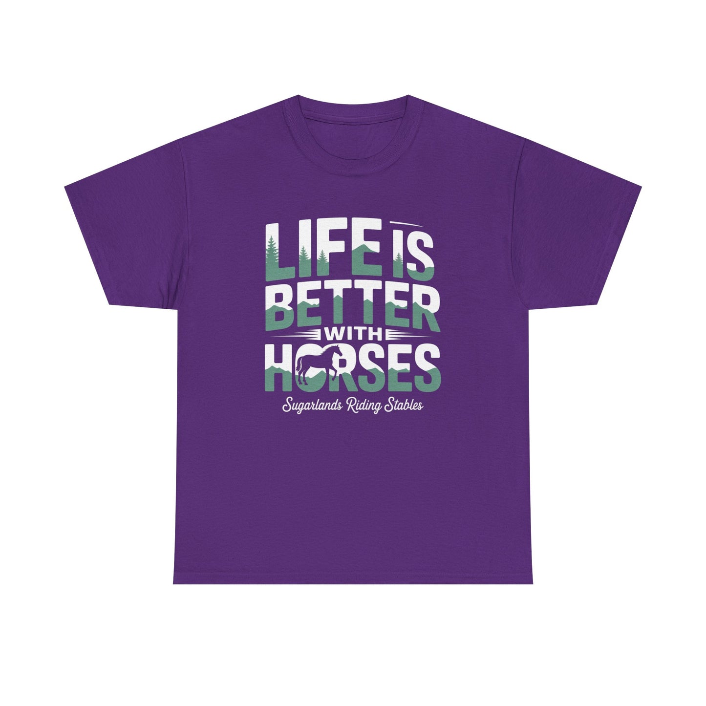 Life Is Better With Horses T-Shirt — Equestrian Riding Stable Tee