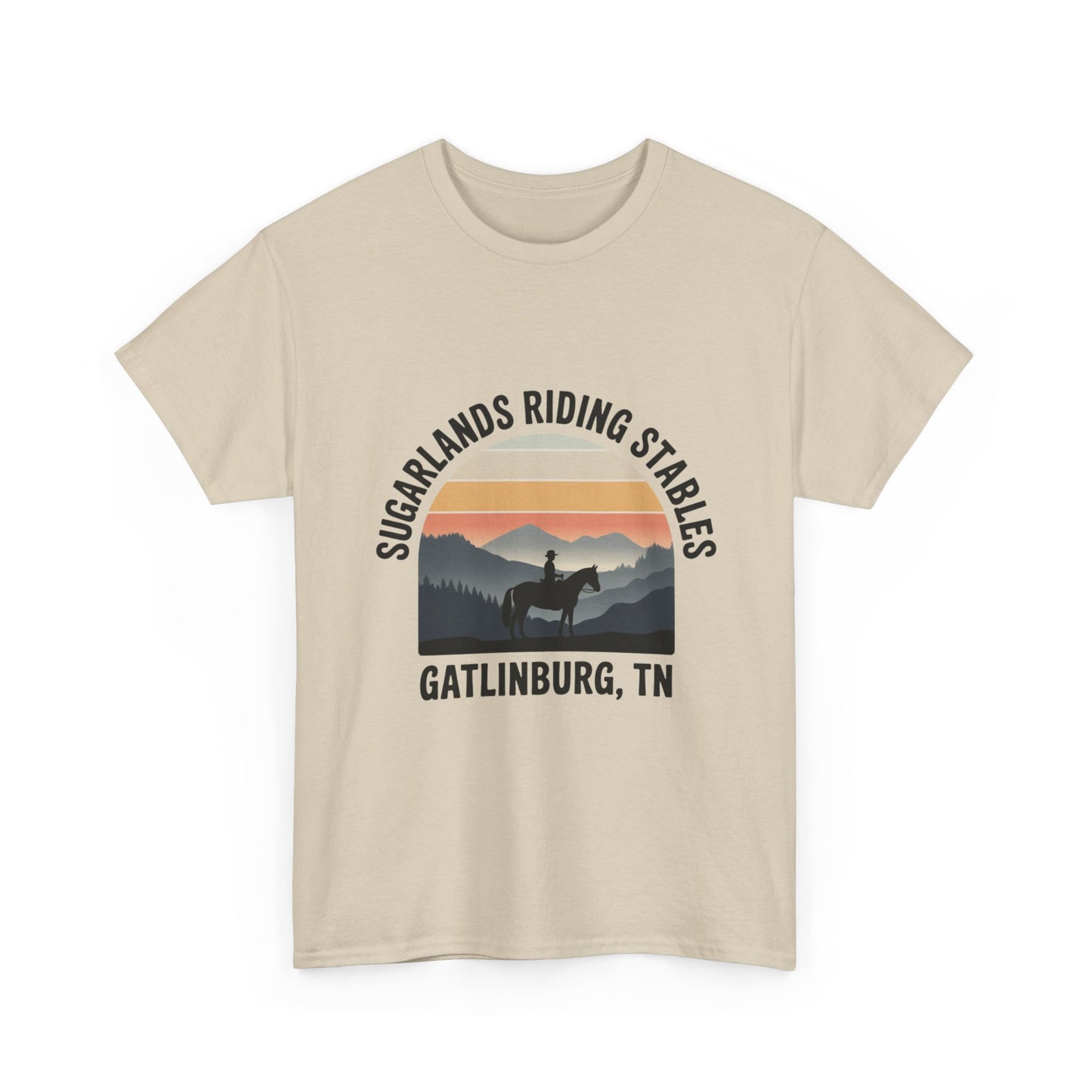 Sugarlands Riding Stables T-Shirt – Gatlinburg Tennessee Sunset Horizon Smoky Mountains Tee