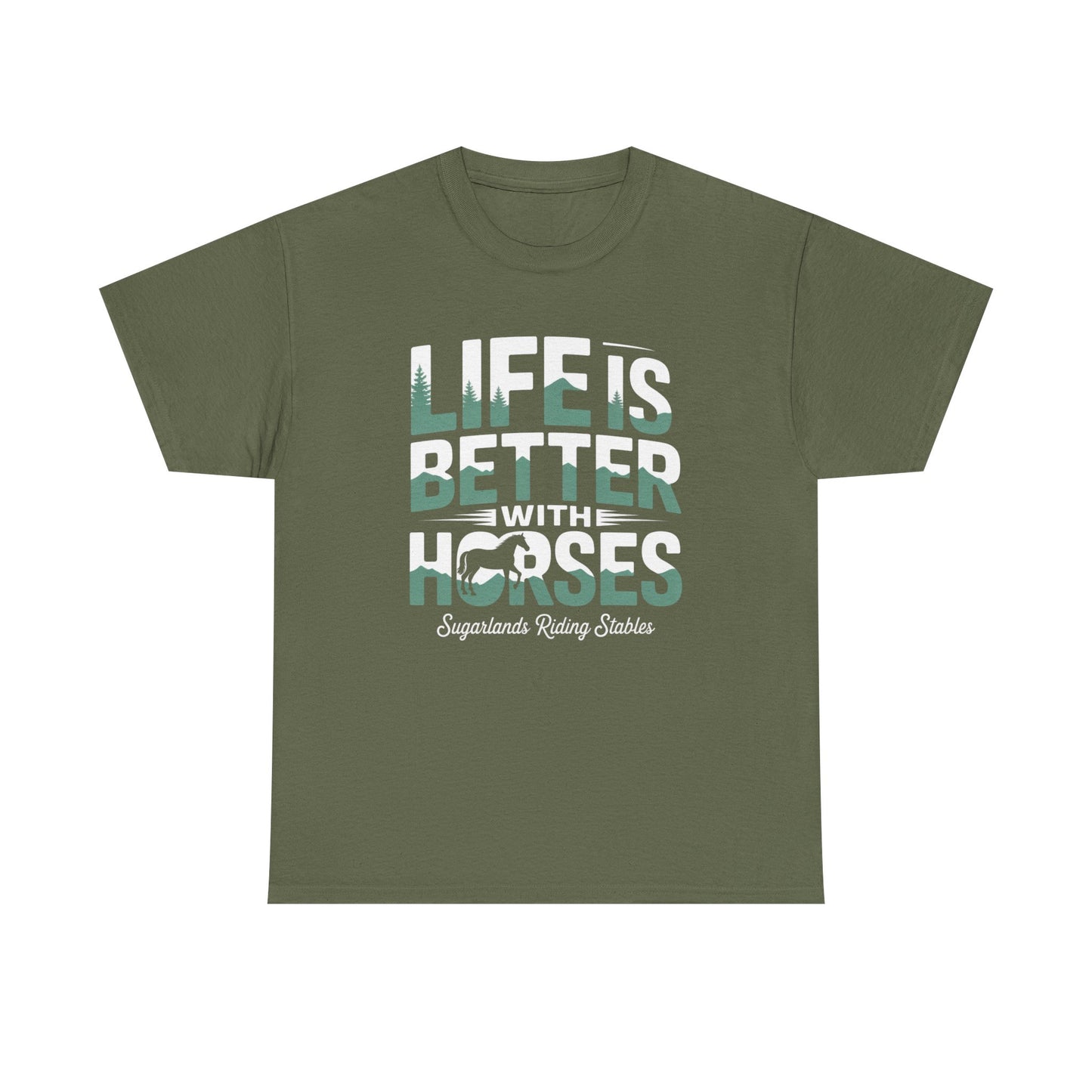 Life Is Better With Horses T-Shirt — Equestrian Riding Stable Tee