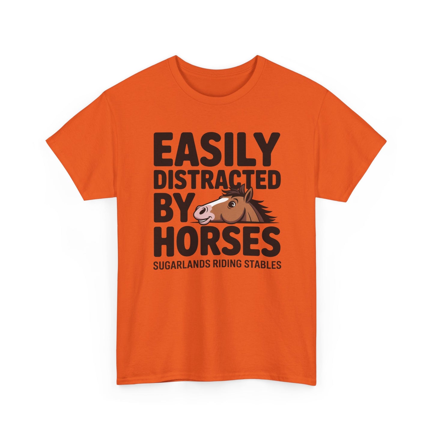 Easily Distracted by Horses T‑Shirt — Funny Equestrian Tee for Horse Lovers