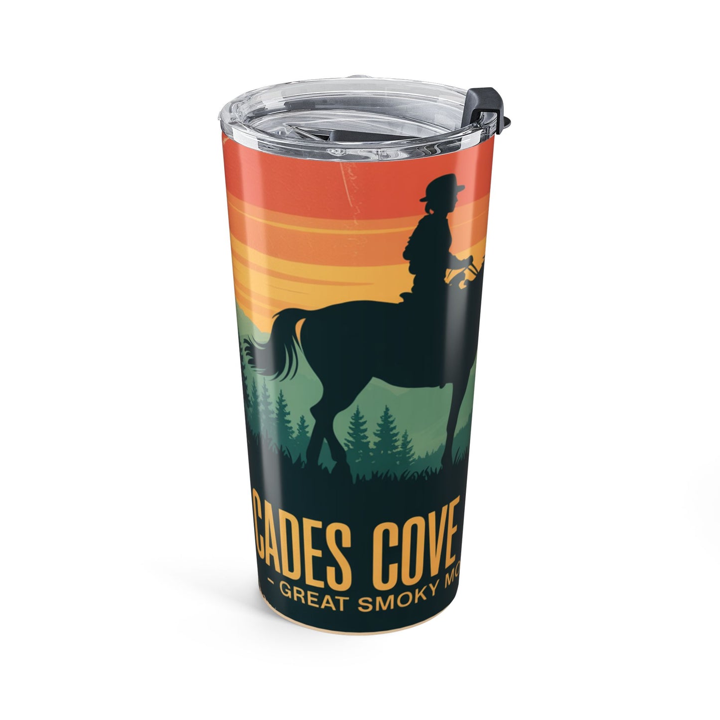 Cades Cove Horseback Rider Tumbler 20oz
