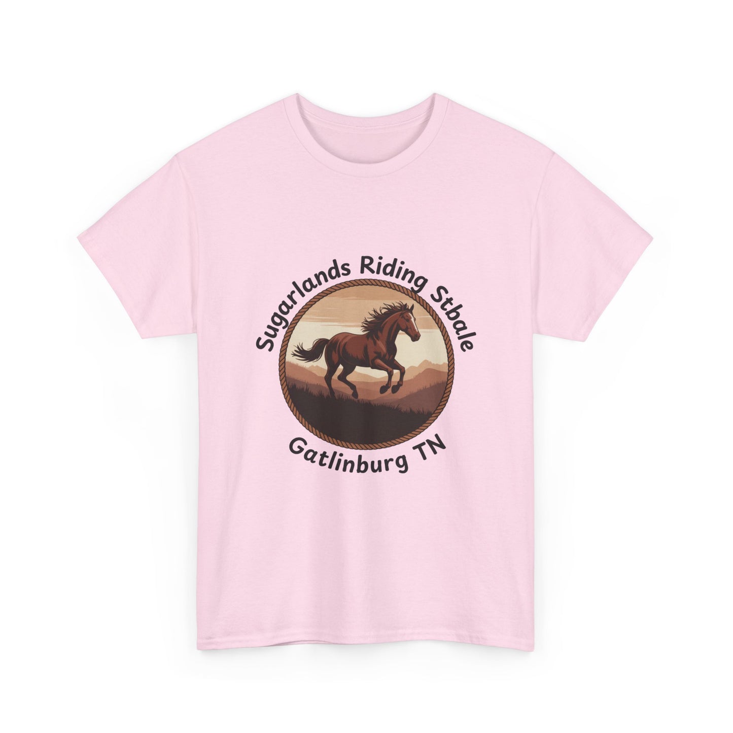 Running Horse T-Shirt – Sugarlands Riding Stables Gatlinburg Tennessee Western Sunset Tee
