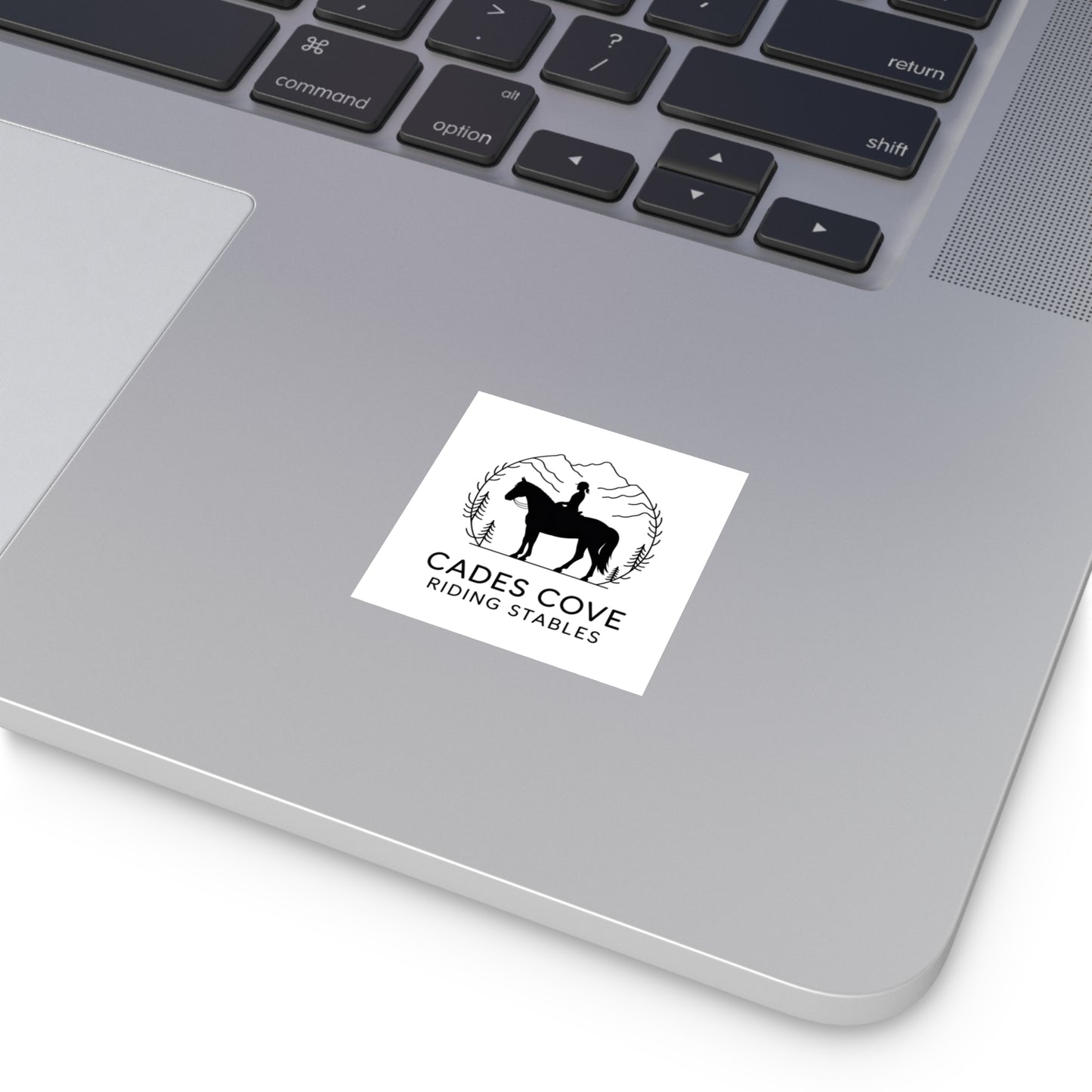 Cades Cove Riding Stables Sticker – Smoky Mountains Horse and Rider Minimalist Decal