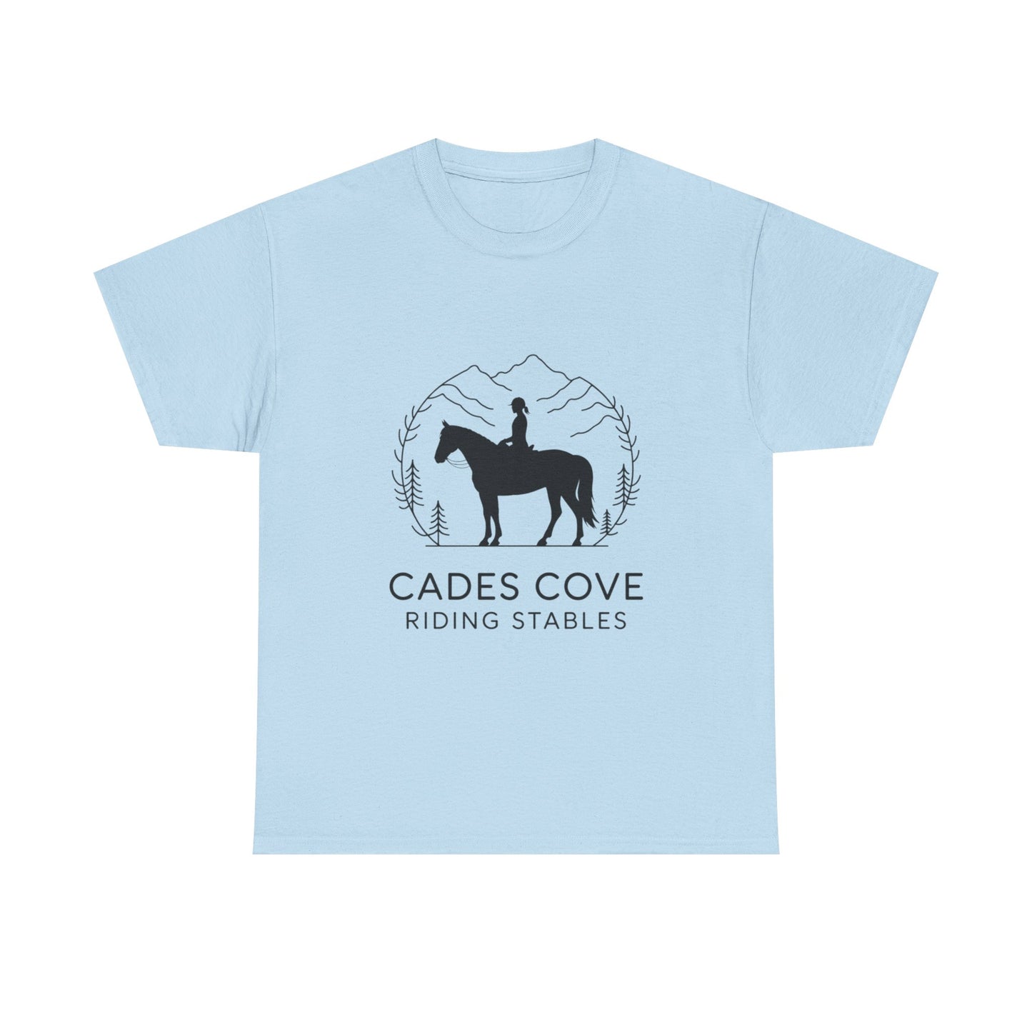 Cades Cove Riding Stables Minimalist T-Shirt – Smoky Mountains Horseback Silhouette Tee