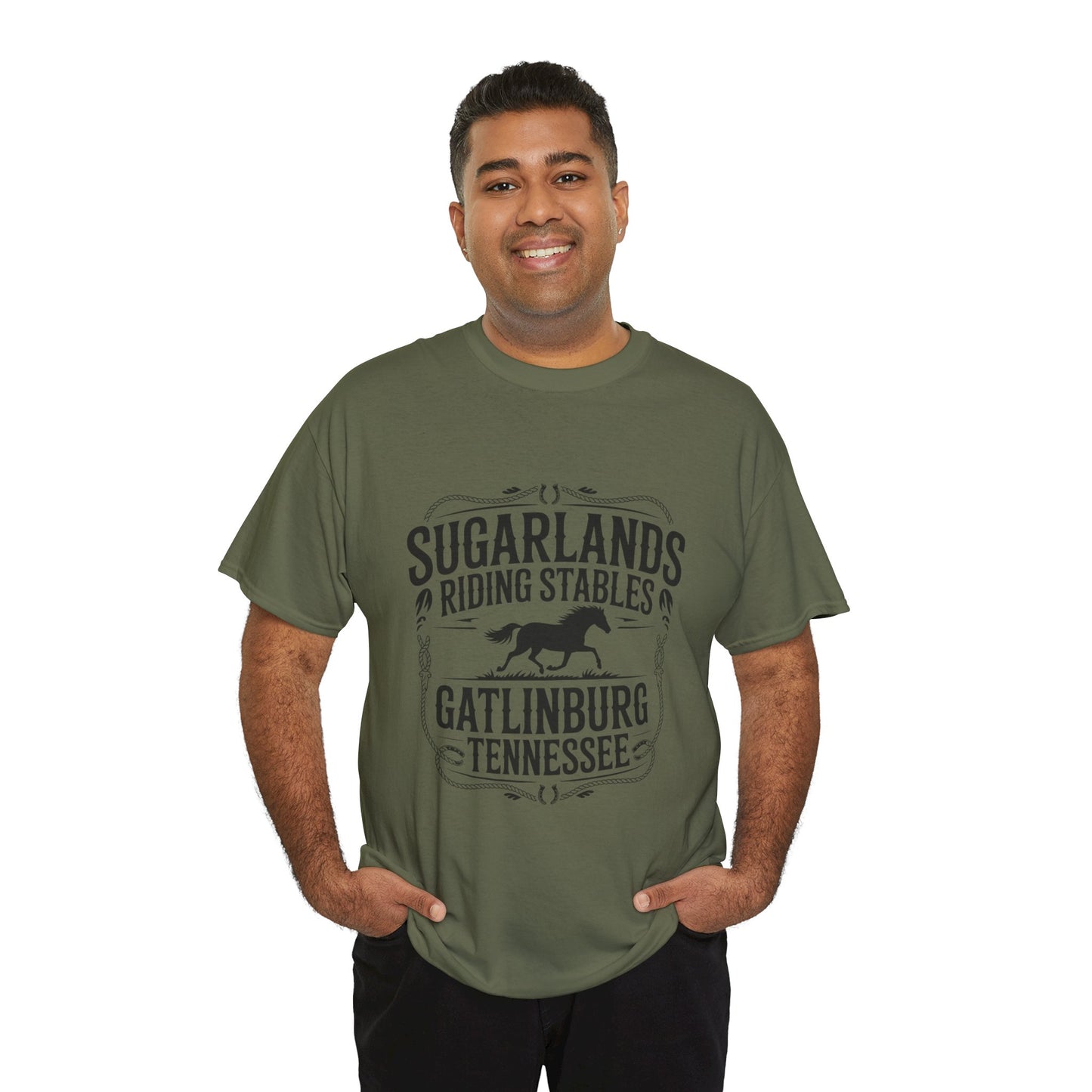 Sugarlands Riding Stables T-Shirt – Gatlinburg Tennessee Horseshoe Western Logo Tee