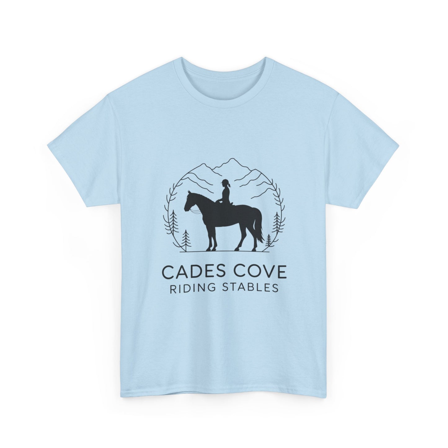 Cades Cove Riding Stables Minimalist T-Shirt – Smoky Mountains Horseback Silhouette Tee