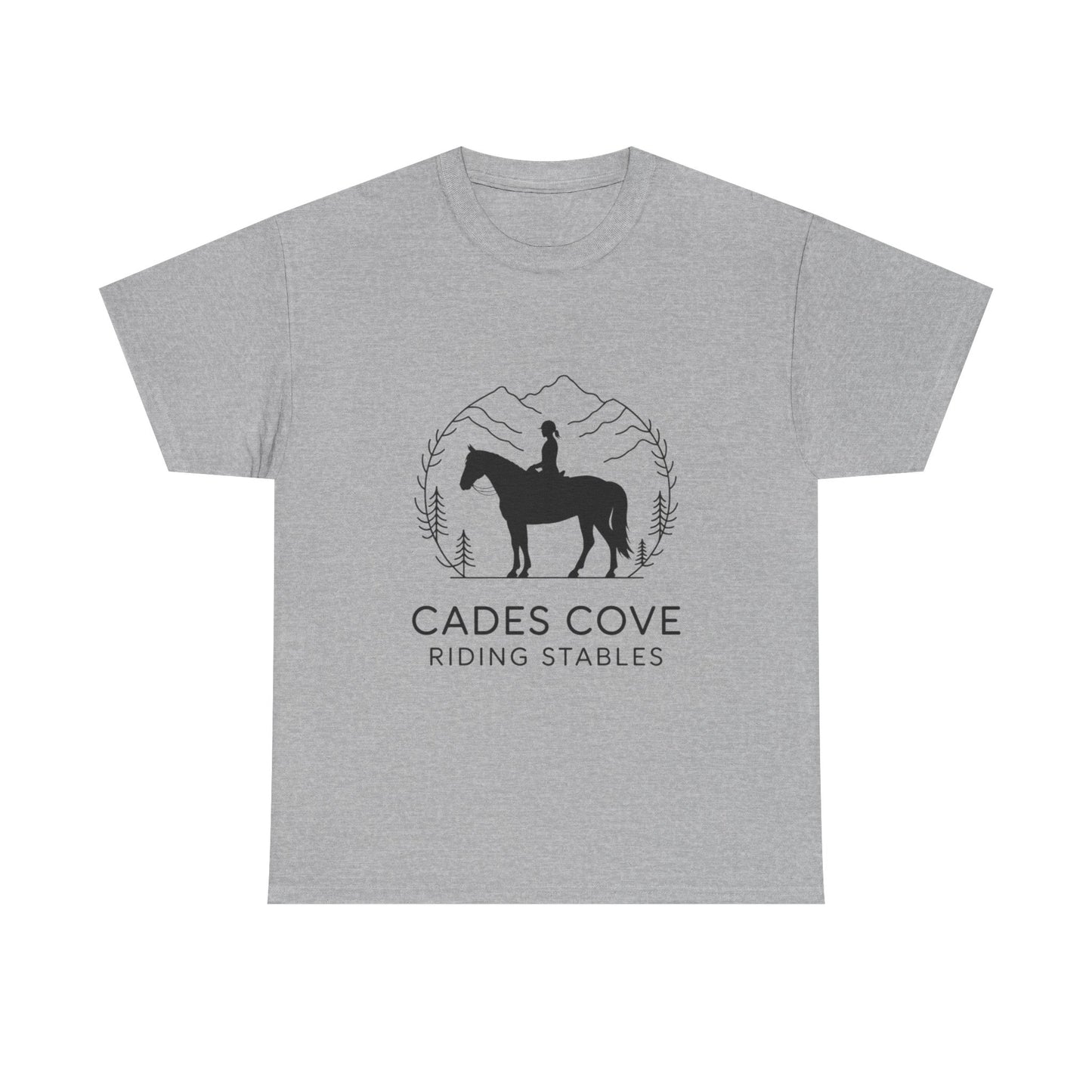 Cades Cove Riding Stables Minimalist T-Shirt – Smoky Mountains Horseback Silhouette Tee