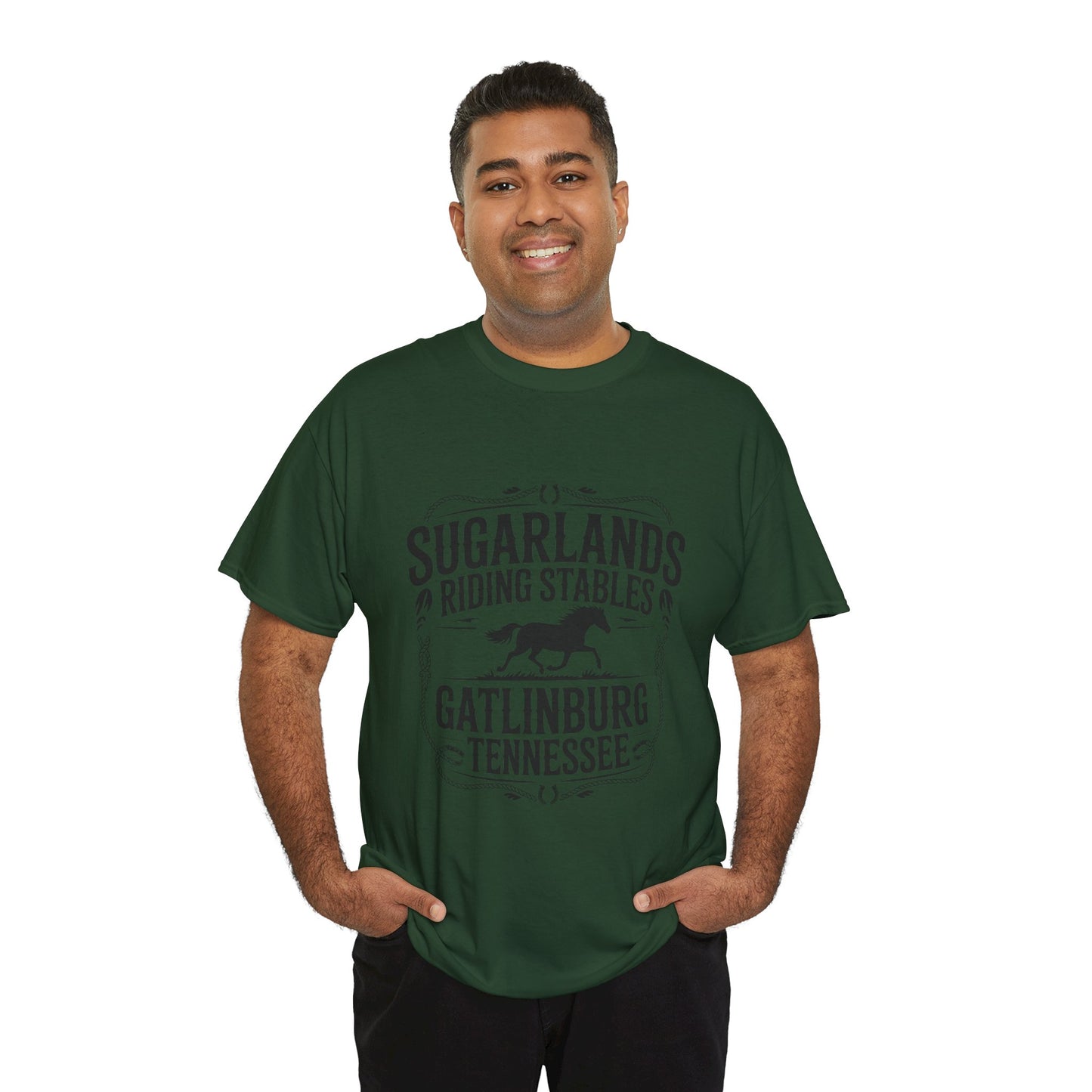 Sugarlands Riding Stables T-Shirt – Gatlinburg Tennessee Horseshoe Western Logo Tee