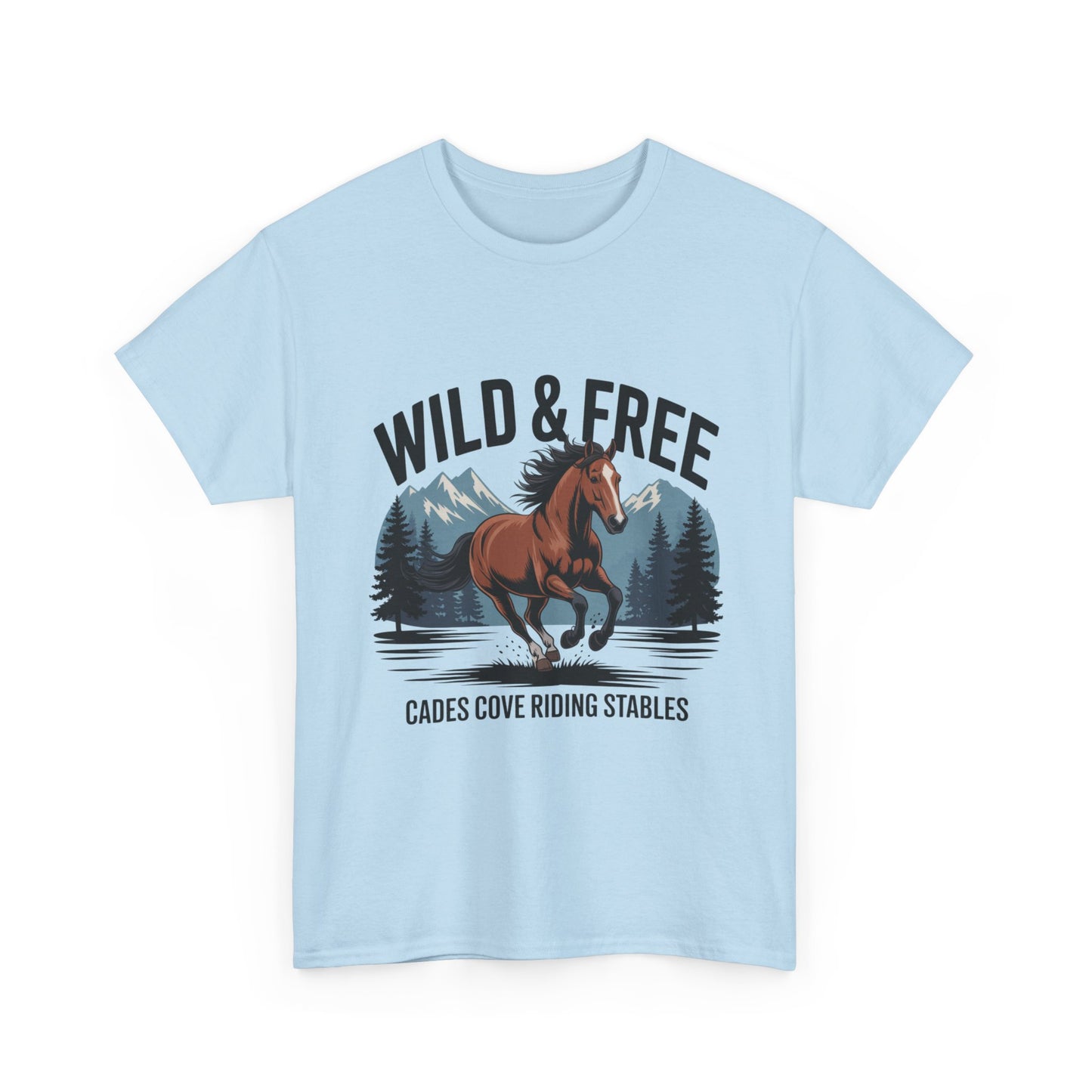 Wild & Free Cades Cove Riding Stables Shirt – Horse Lover Smoky Mountains Tee