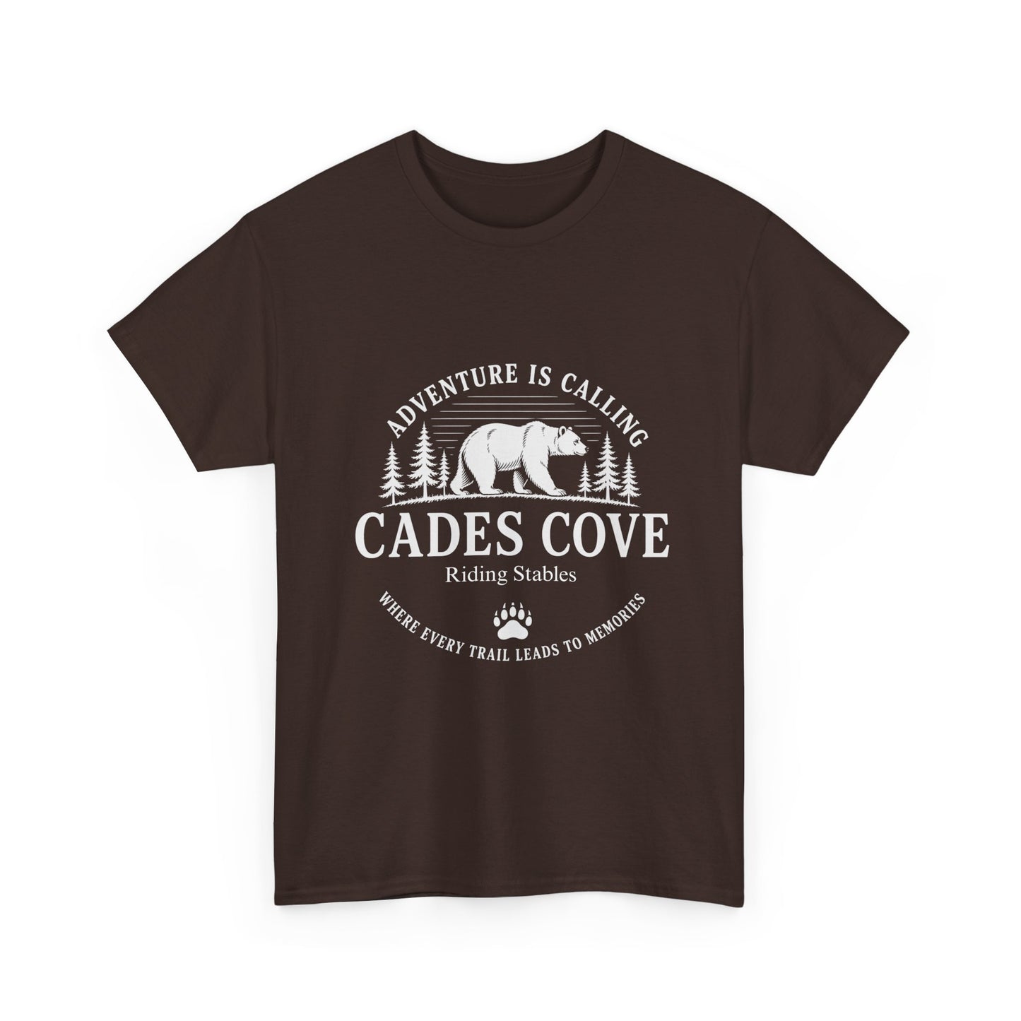 Cades Cove Riding Stables Adventure Is Calling Bear T-Shirt – Adult Smoky Mountains Tee