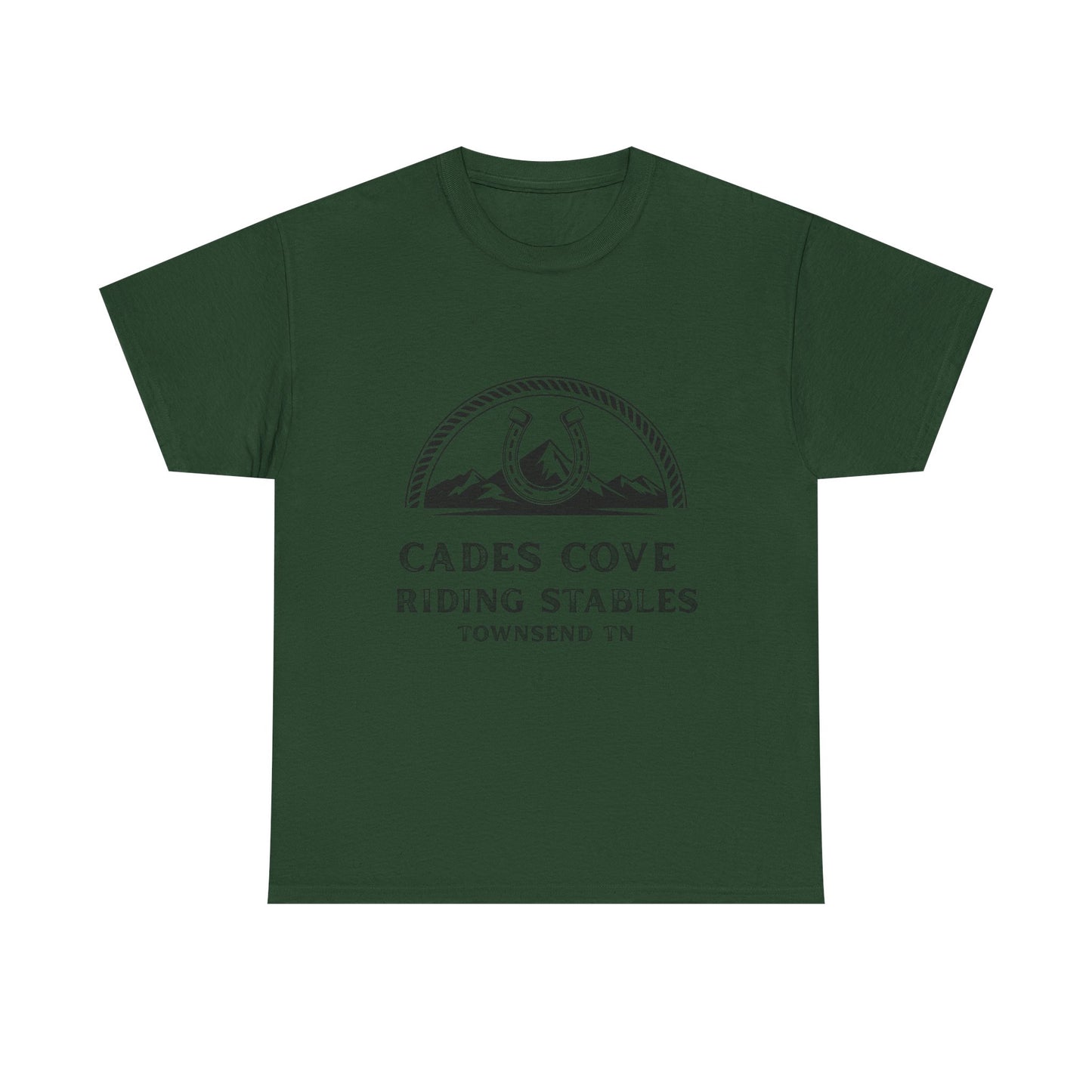 Cades Cove Riding Stables T-Shirt – Smoky Mountains Horseshoe Western Logo Tee