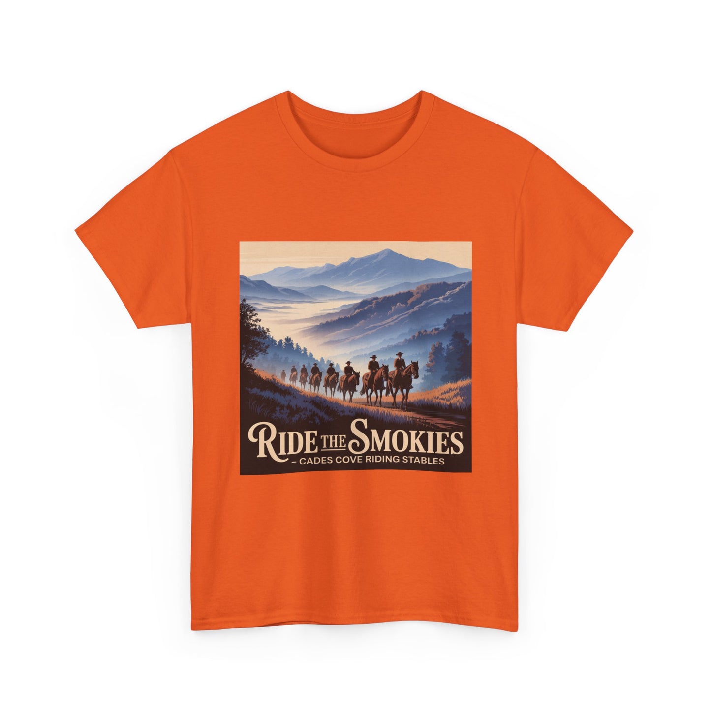 Ride the Smokies T-Shirt – Cades Cove Riding Stables Smoky Mountains Horseback Riding Tee