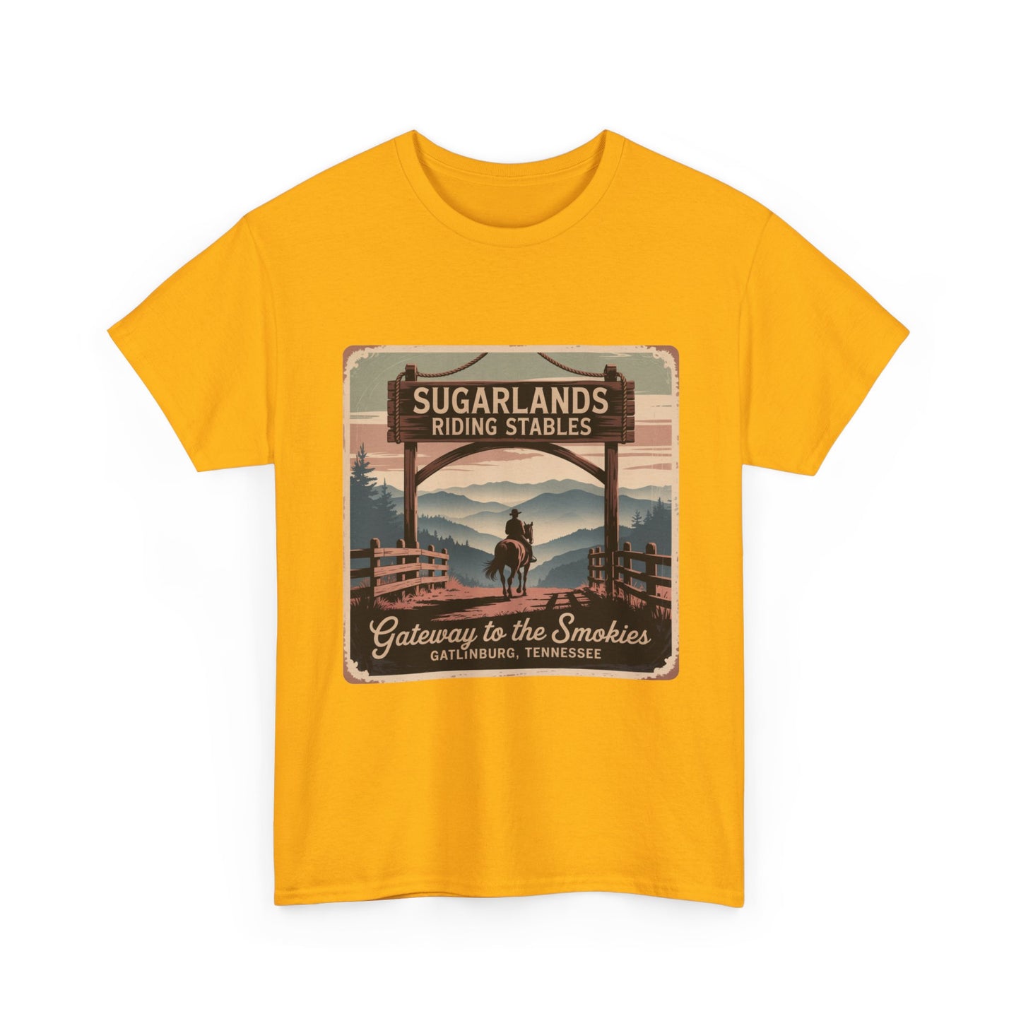 Gateway to the Smokies T-Shirt – Sugarlands Riding Stables Gatlinburg Tennessee Horseback Tee
