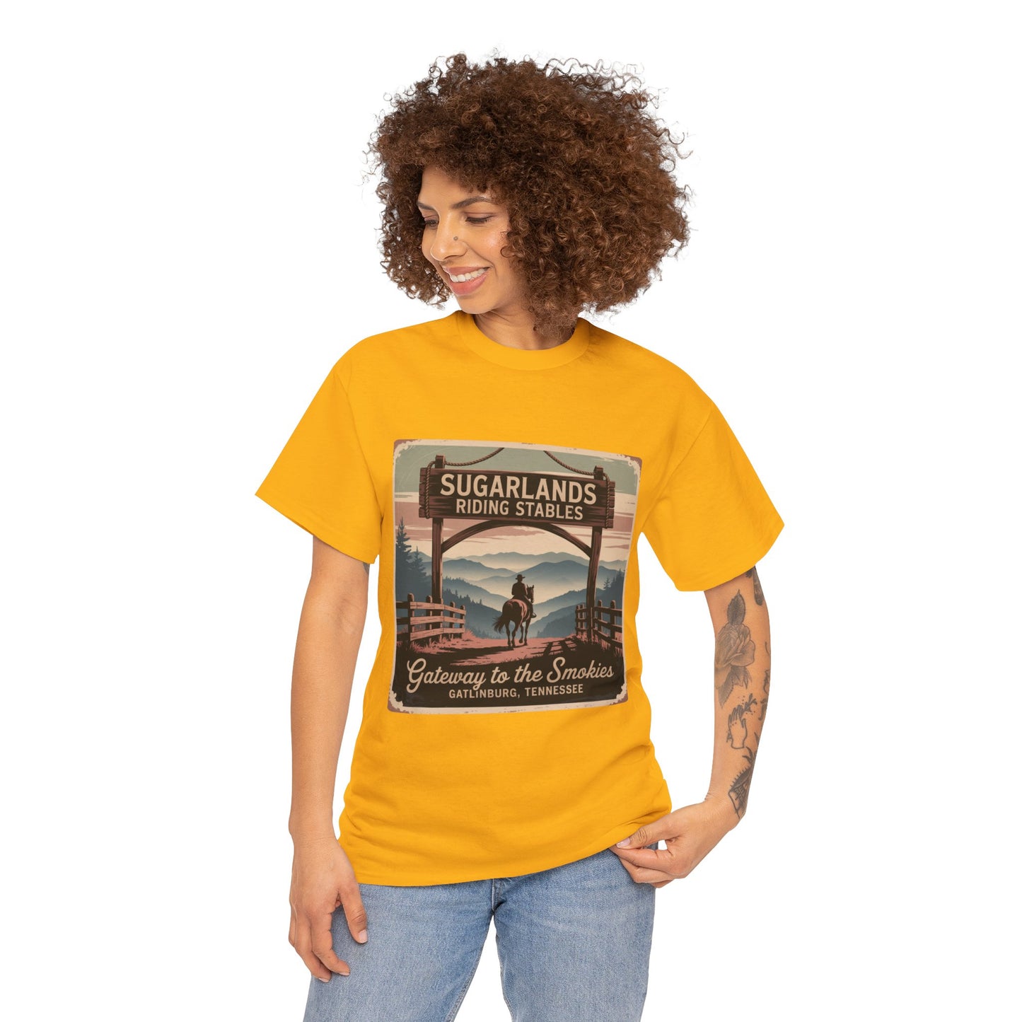Sugarlands Riding Stables T-Shirt – Gateway to the Smokies Gatlinburg Tennessee Horseback Tee