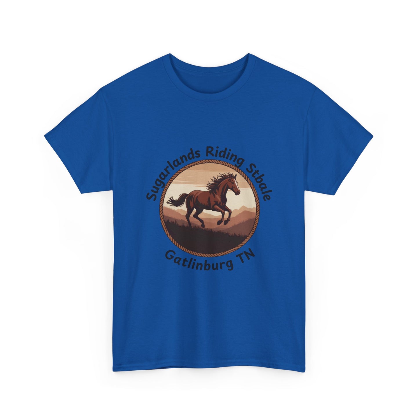 Running Horse T-Shirt – Sugarlands Riding Stables Gatlinburg Tennessee Western Sunset Tee