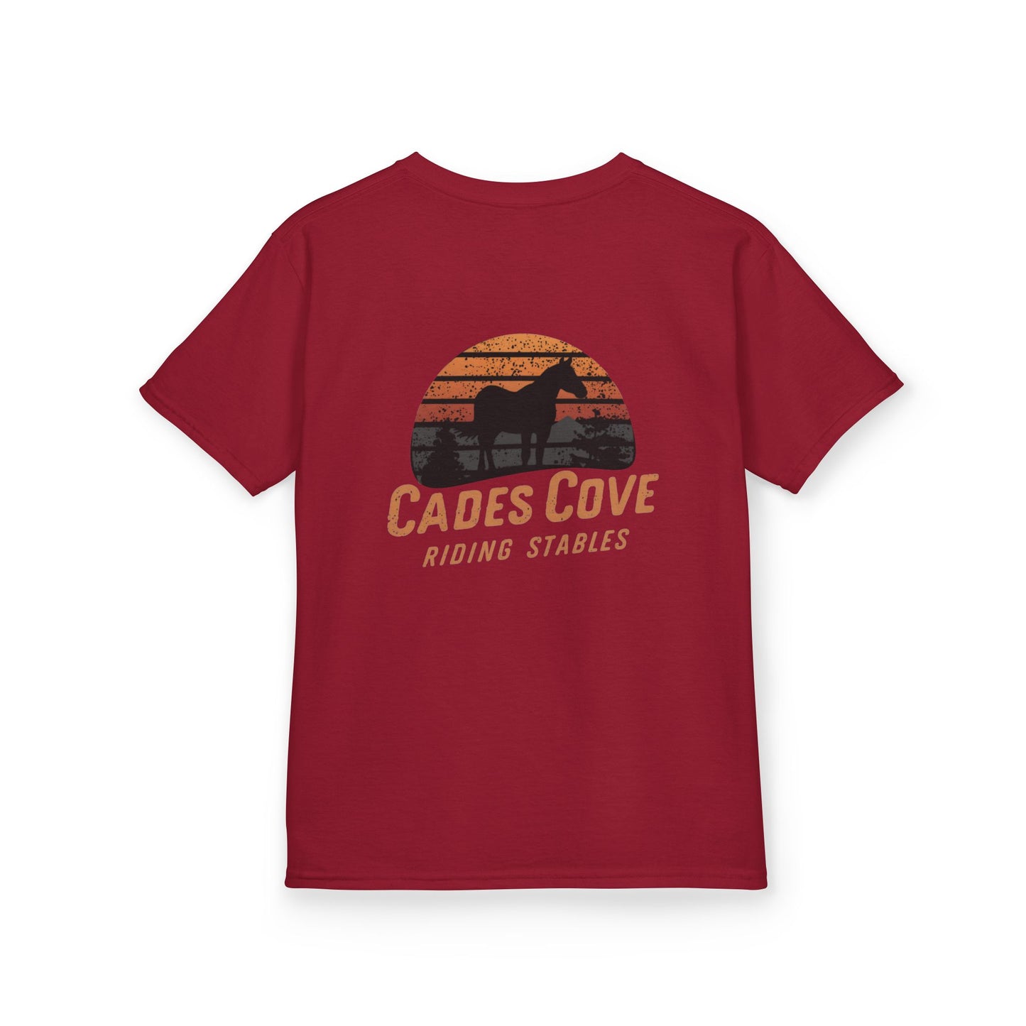 Cades Cove Riding Stables Retro Sunset Kids Heavy Cotton™ Tee