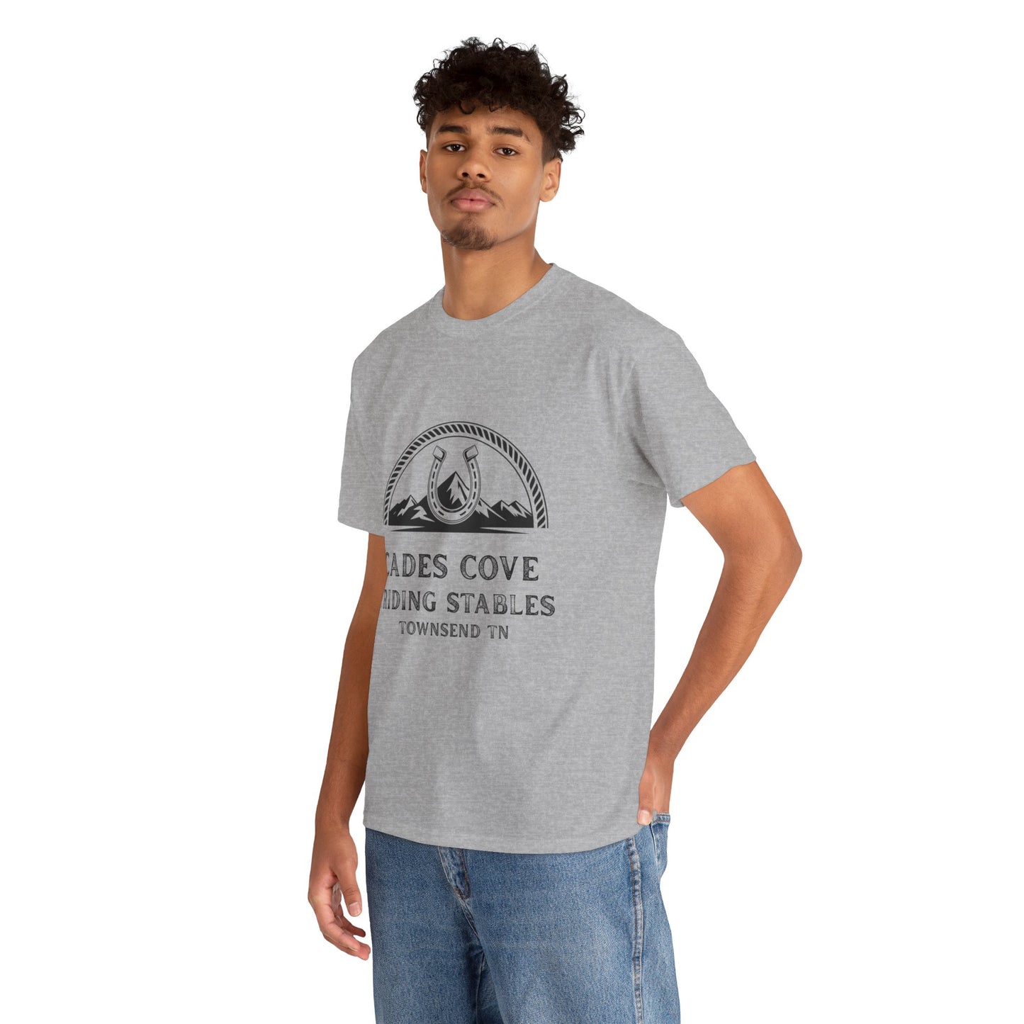 Cades Cove Riding Stables T-Shirt – Smoky Mountains Horseshoe Western Logo Tee