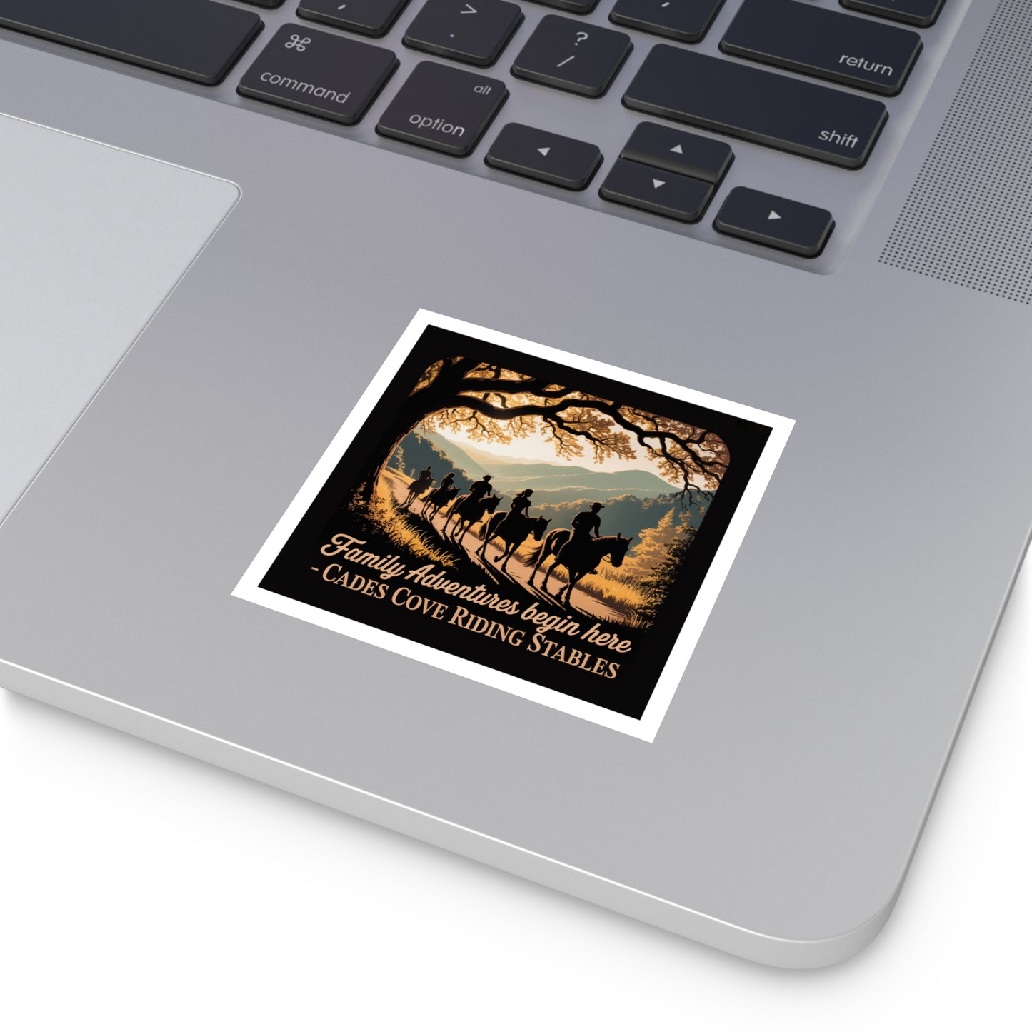 Family Adventures Begin Here Sticker – Cades Cove Riding Stables Smoky Mountains Souvenir Decal