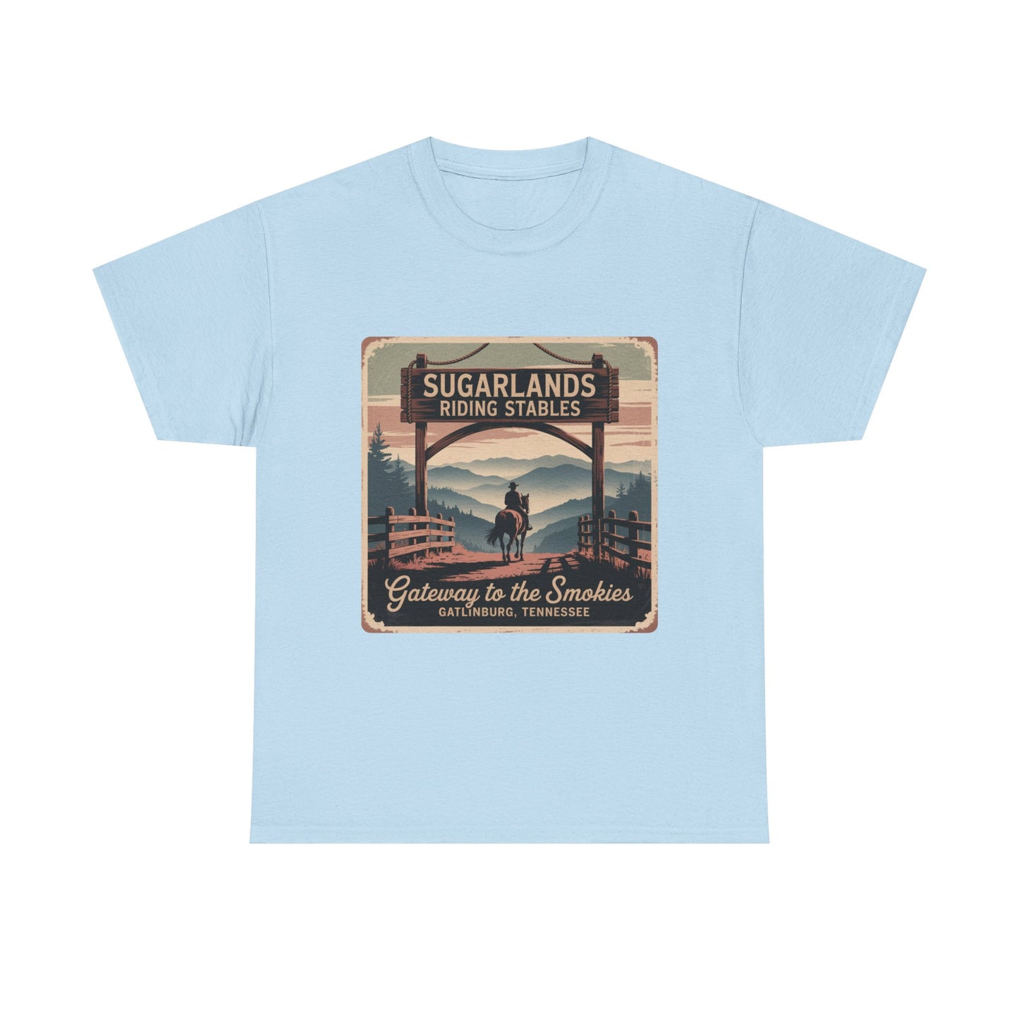 Gateway to the Smokies T-Shirt – Sugarlands Riding Stables Gatlinburg Tennessee Horseback Tee