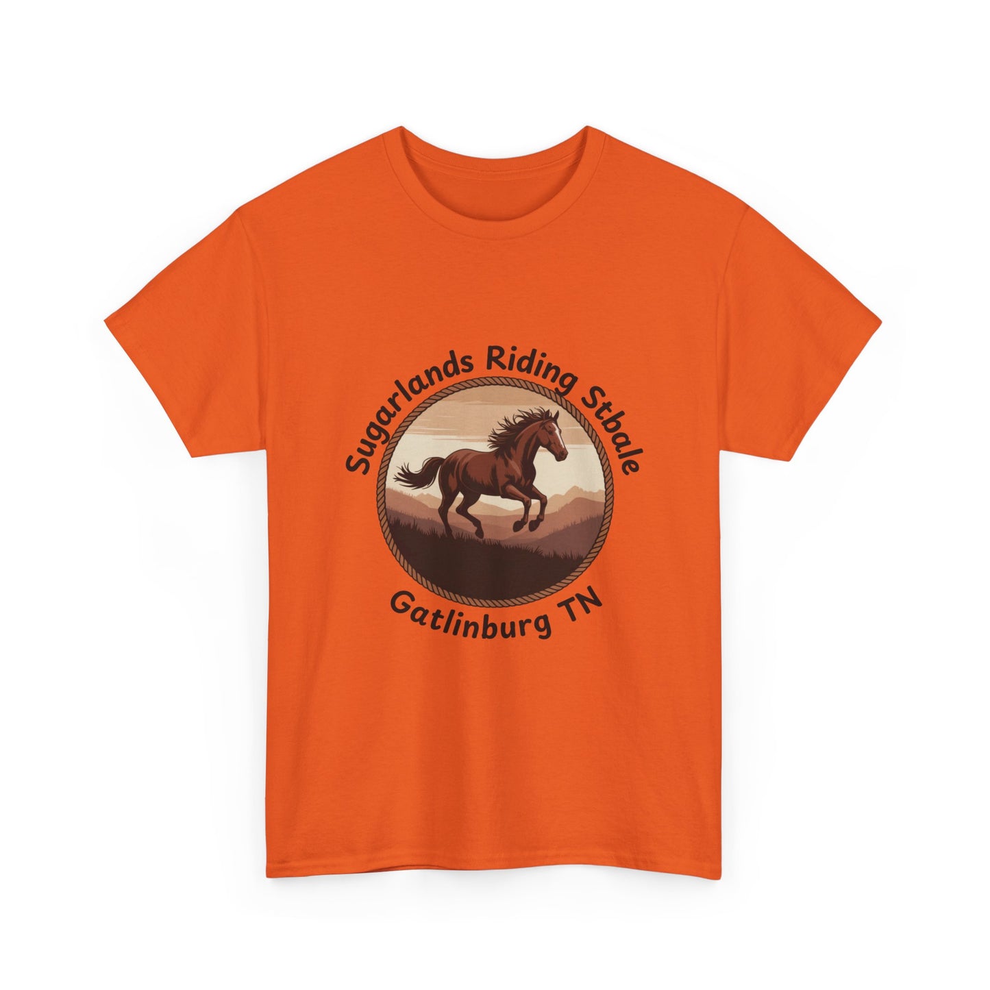Running Horse T-Shirt – Sugarlands Riding Stables Gatlinburg Tennessee Western Sunset Tee