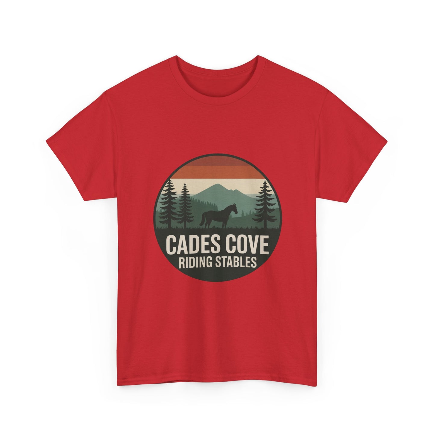 Cades Cove Riding Stables Horse Mountain T-Shirt – Adult Smoky Mountains Nature Tee