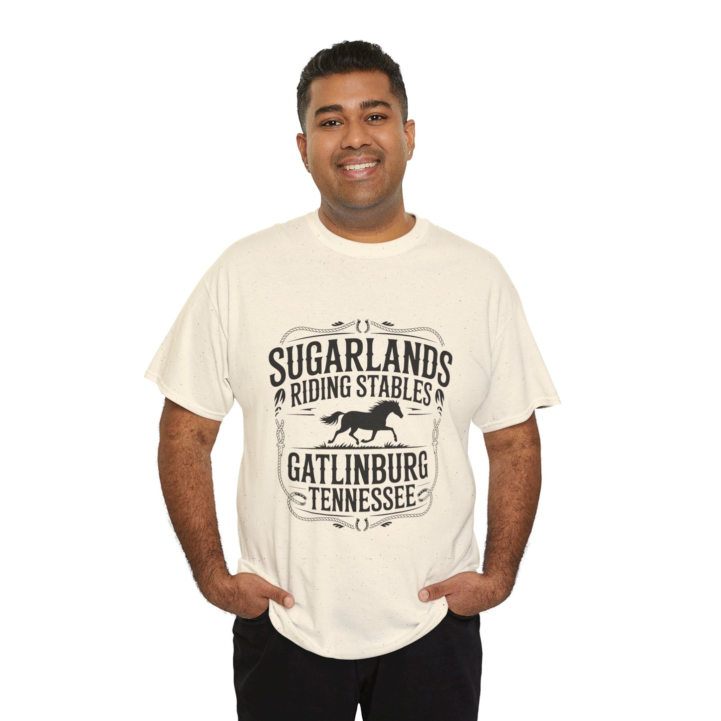 Sugarlands Riding Stables T-Shirt – Gatlinburg Tennessee Horseshoe Western Logo Tee