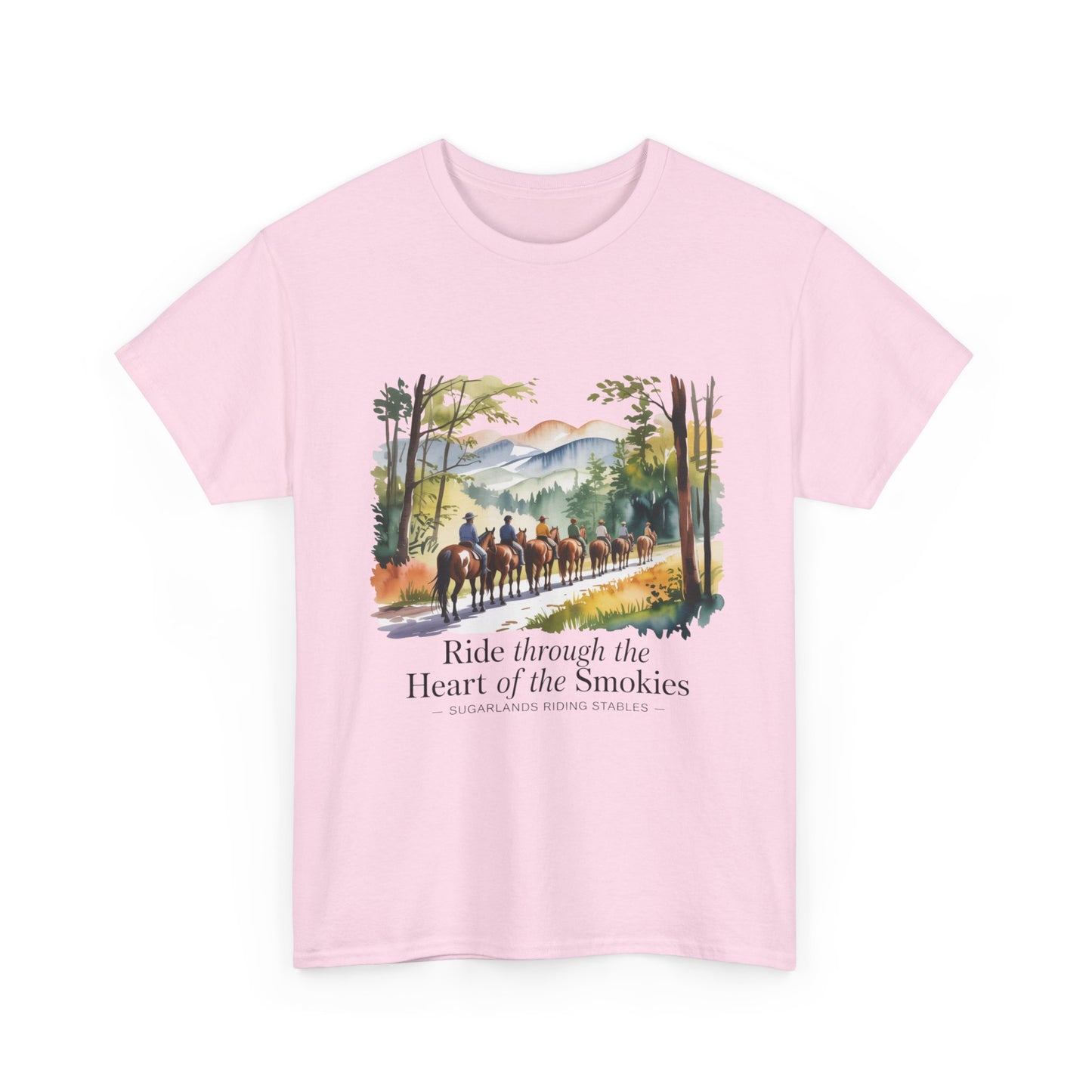 Ride Through the Heart of the Smokies T-Shirt – Sugarlands Riding Stables Gatlinburg TN Tee