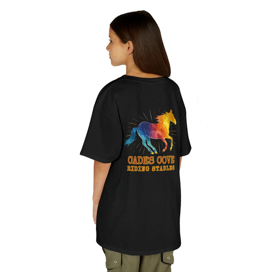 Cades Cove Riding Stables Running Horse Kids Heavy Cotton™ Tee