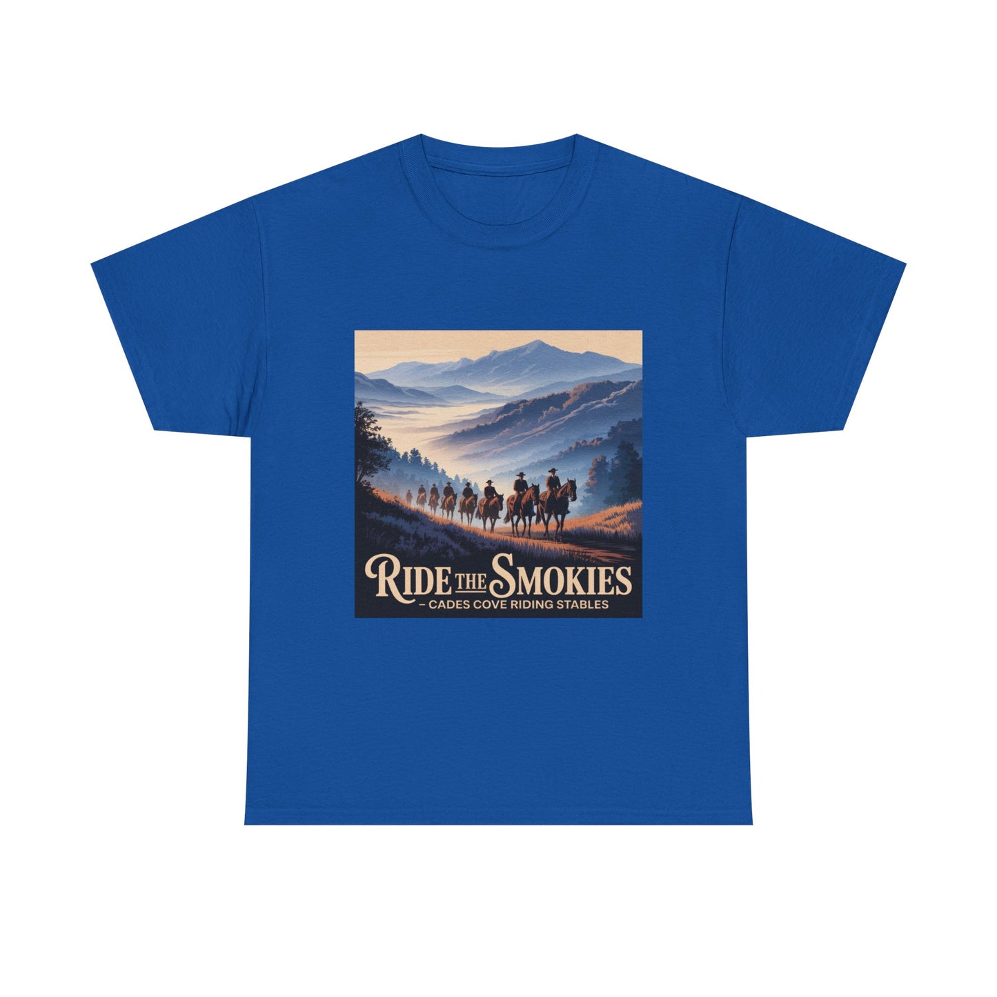 Ride the Smokies T-Shirt – Cades Cove Riding Stables Smoky Mountains Horseback Riding Tee