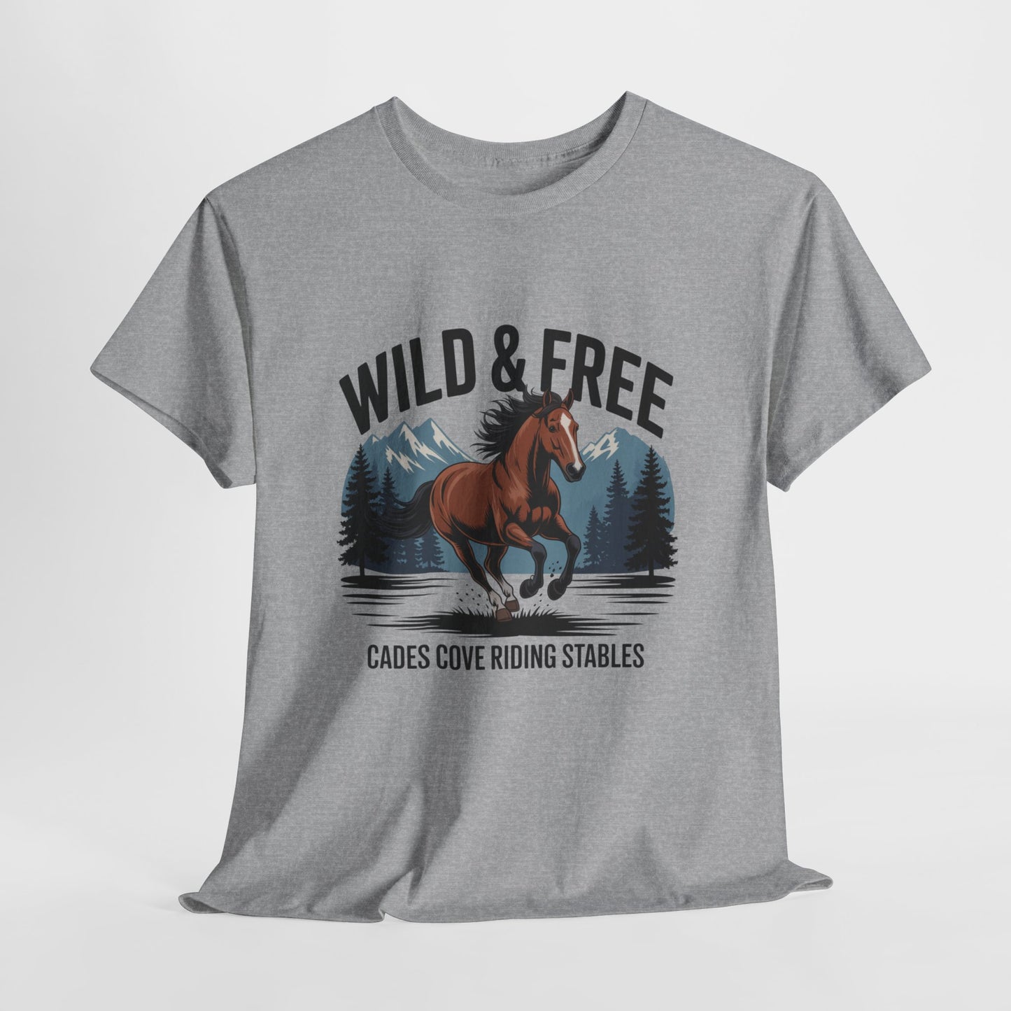 Wild & Free Cades Cove Riding Stables Shirt – Horse Lover Smoky Mountains Tee