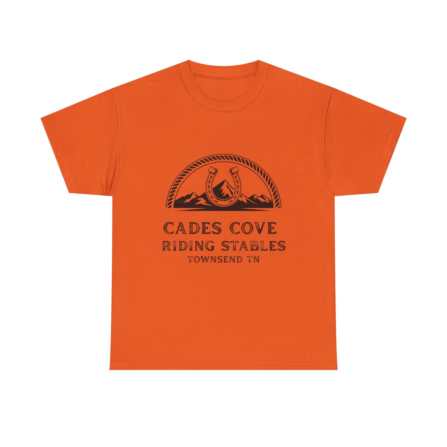 Cades Cove Riding Stables T-Shirt – Smoky Mountains Horseshoe Western Logo Tee
