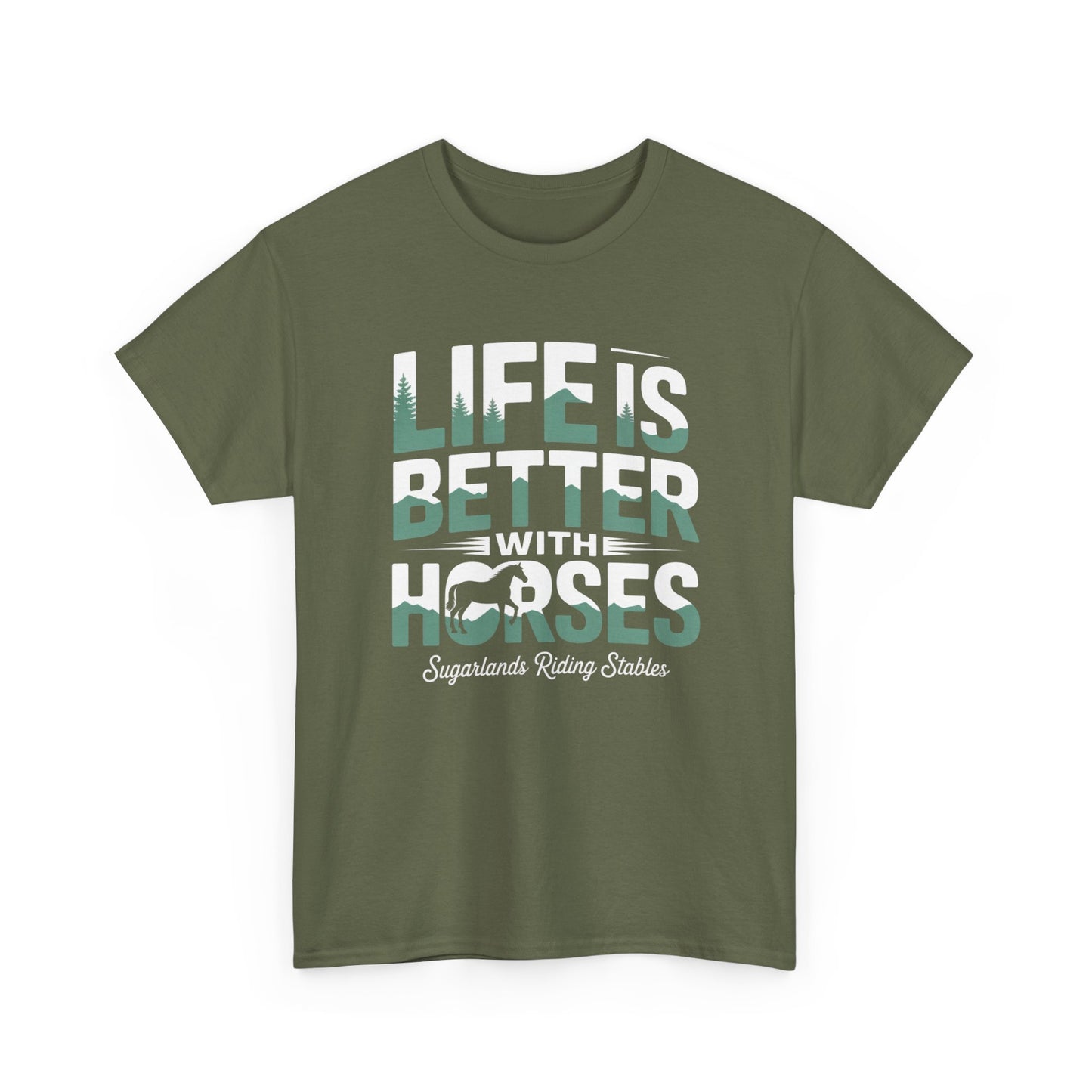 Life Is Better With Horses T-Shirt — Equestrian Riding Stable Tee