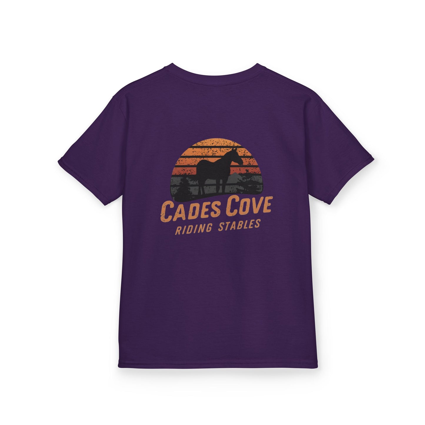 Cades Cove Riding Stables Retro Sunset Kids Heavy Cotton™ Tee