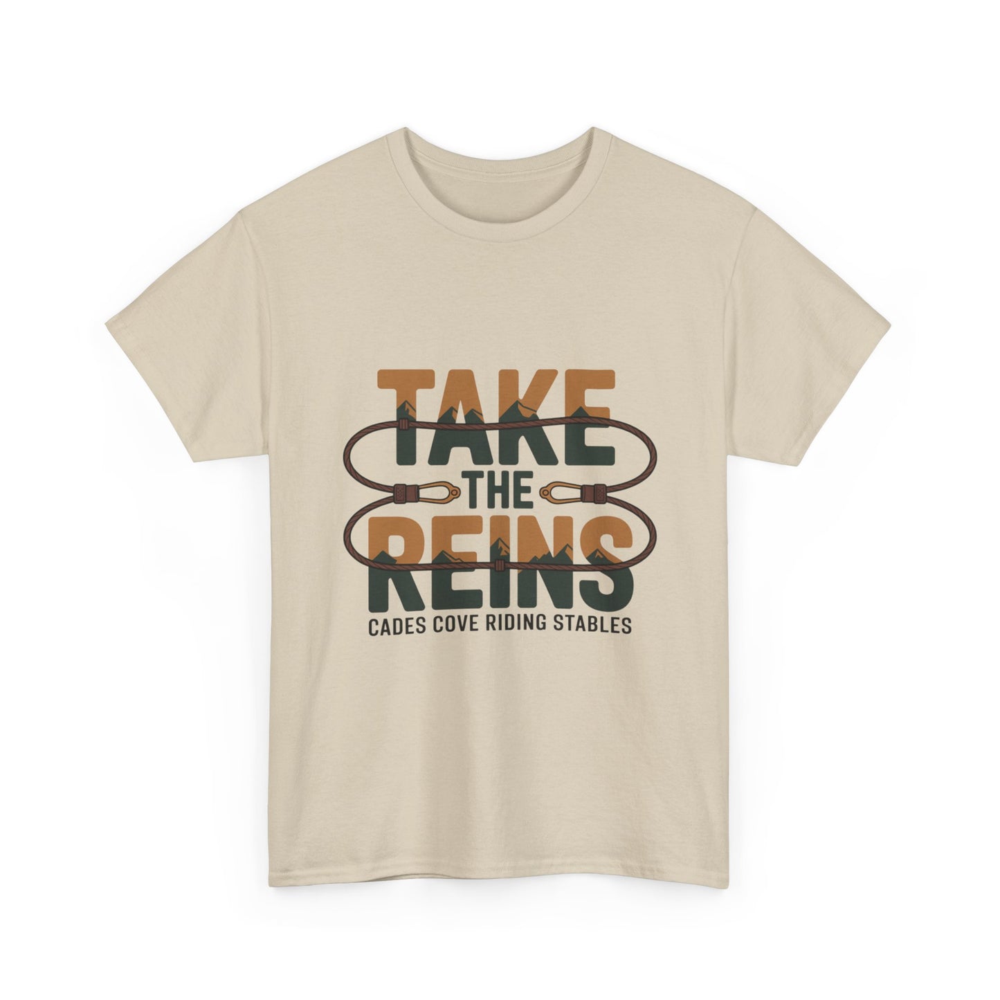 Take the Reins T-Shirt – Cades Cove Riding Stables Smoky Mountains Horseback Riding Tee