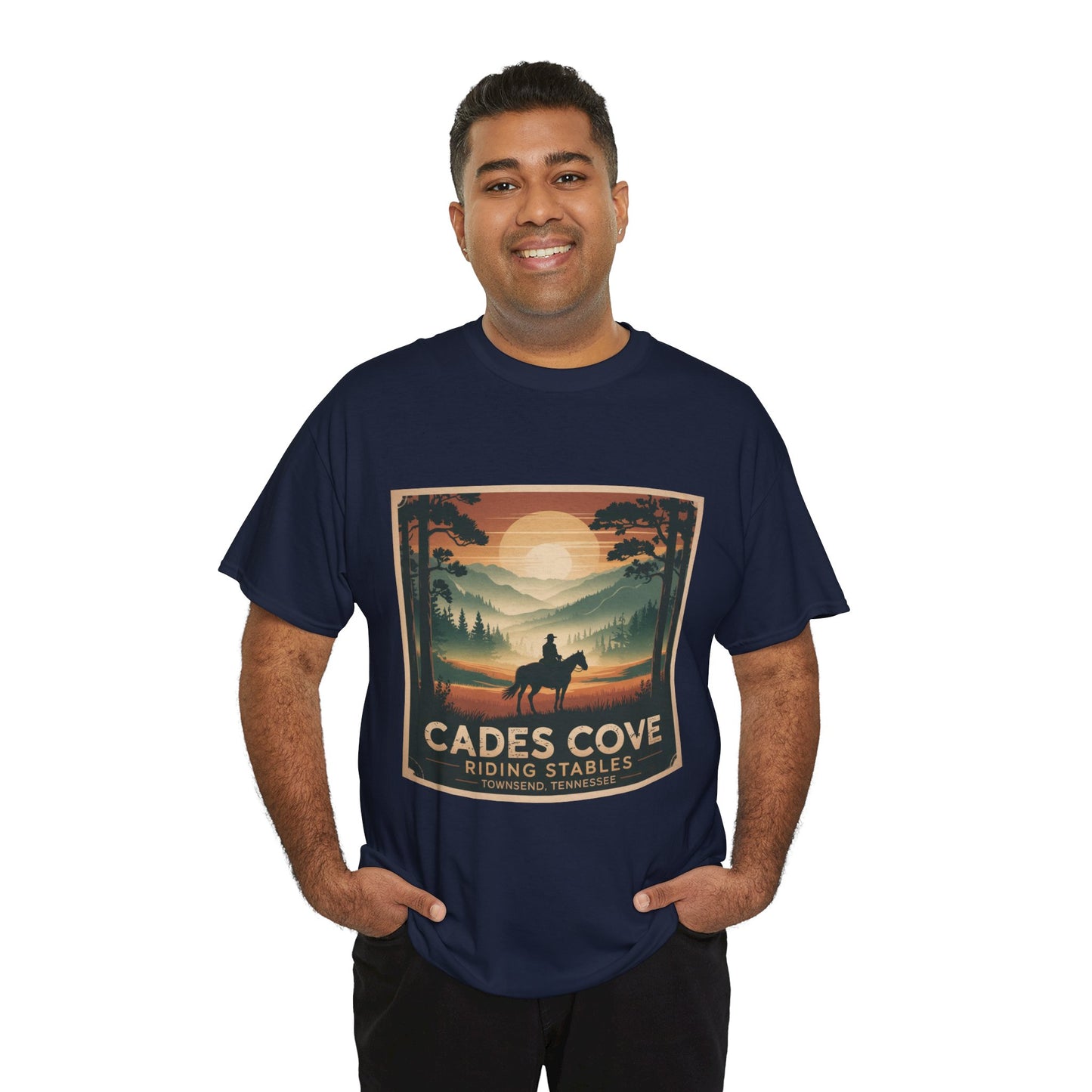 Cades Cove Riding Stables Sunset T-Shirt – Townsend Tennessee Smoky Mountains Horseback Tee