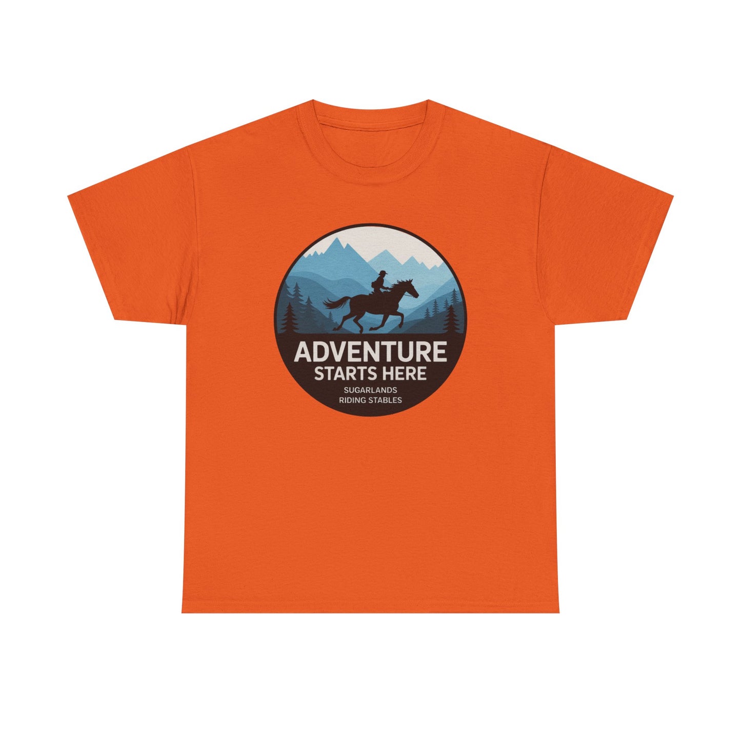 Adventure Starts Here T-Shirt — Outdoor Hiking & Equestrian Graphic Tee