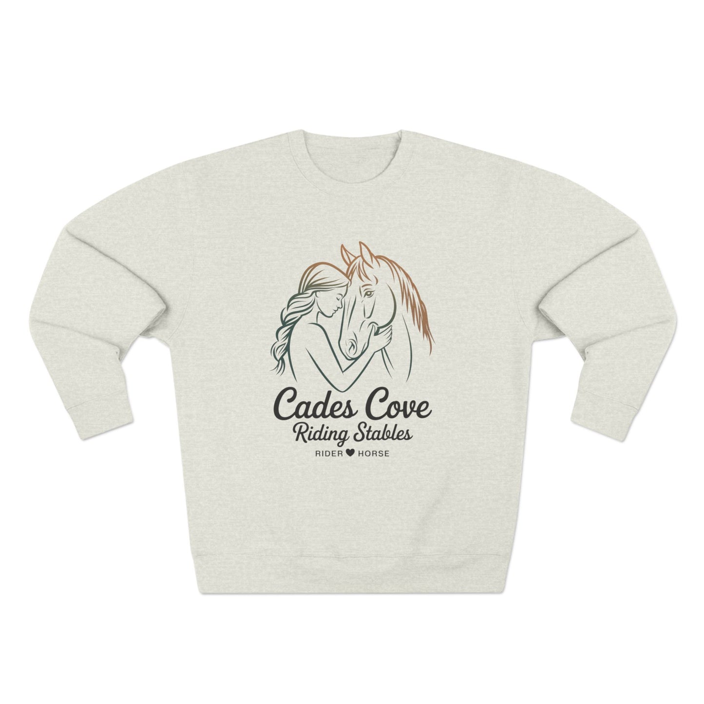 Cades Cove Gentle Connection – Rider & Horse Silhouette Unisex Crewneck Sweatshirt