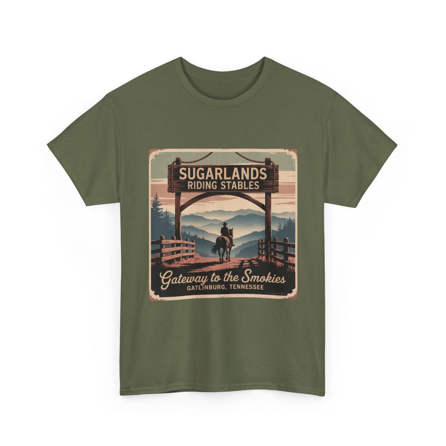 Sugarlands Riding Stables T-Shirt – Gateway to the Smokies Gatlinburg Tennessee Horseback Tee