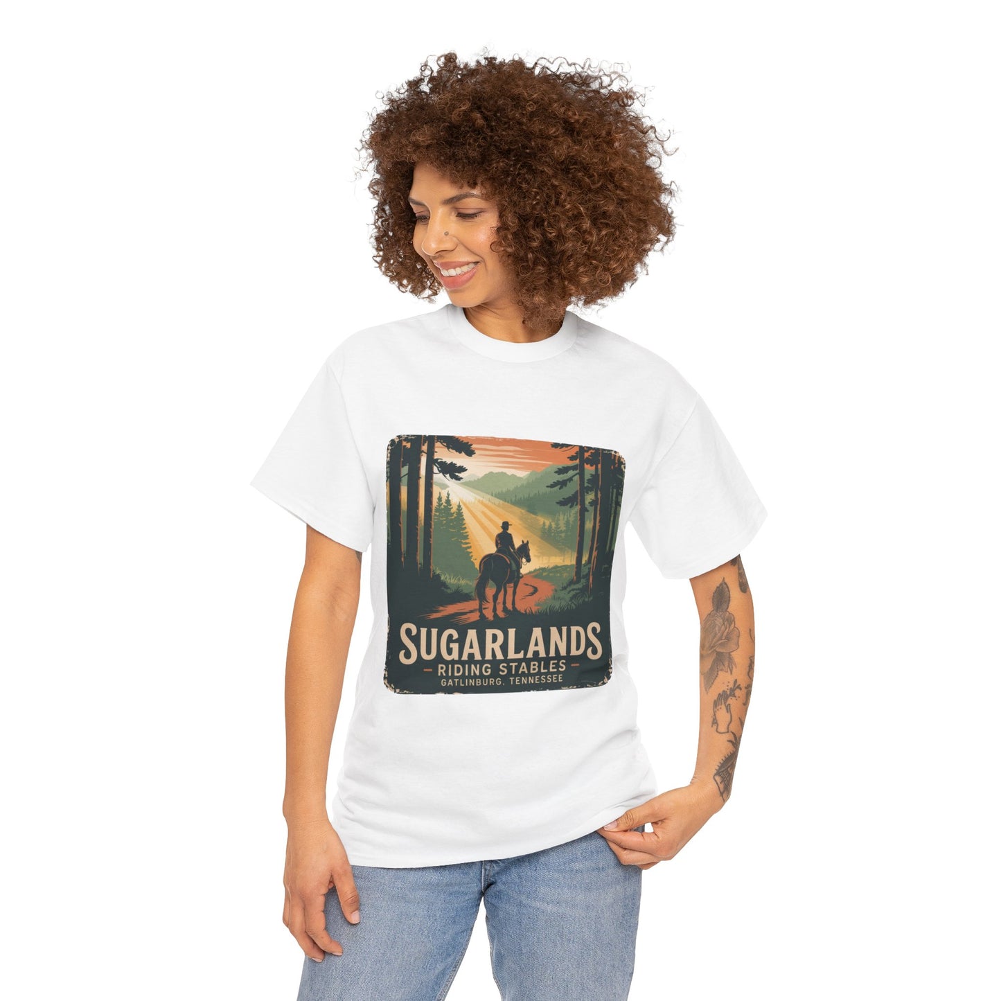 Sugarlands Riding Stables T-Shirt – Gatlinburg Tennessee Scenic Smoky Mountains Trail Tee
