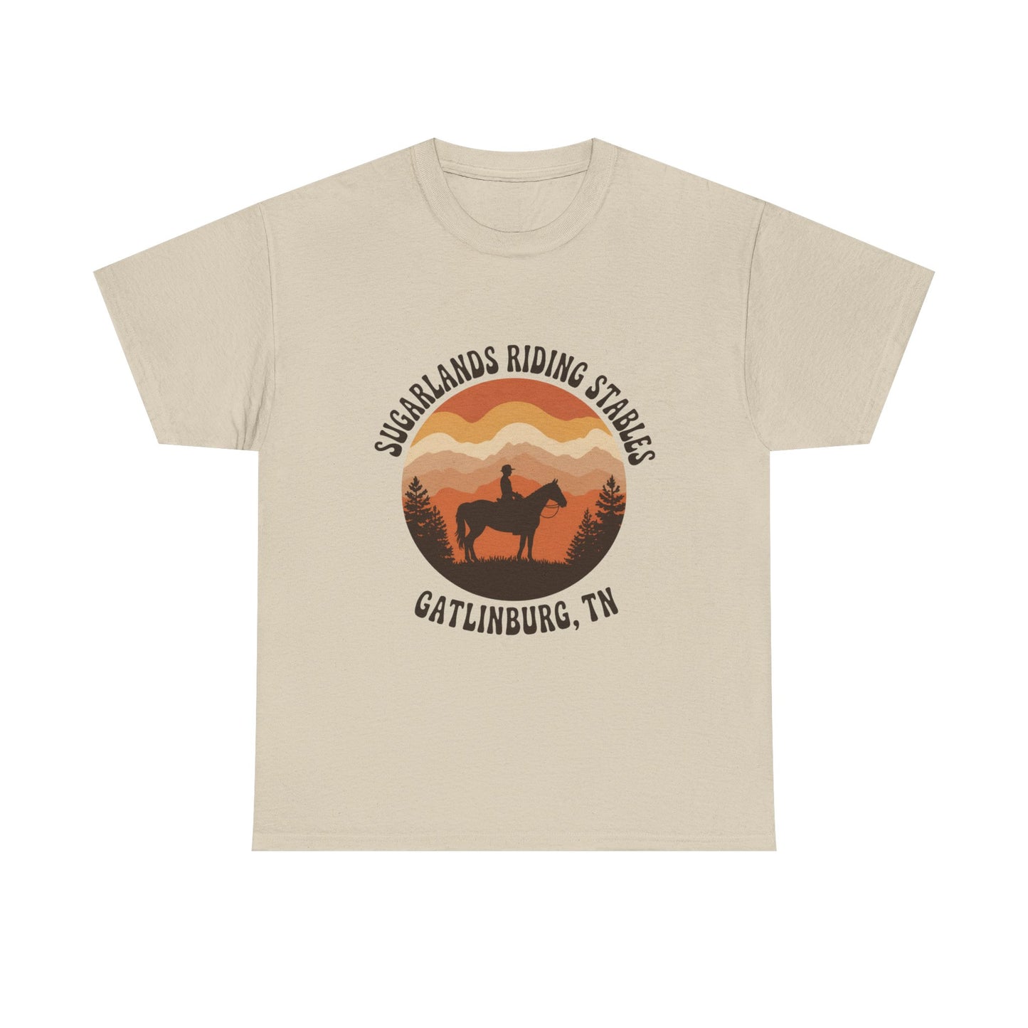 Sugarlands Riding Stables T-Shirt – Gatlinburg Tennessee Sunset Smoky Mountains Tee