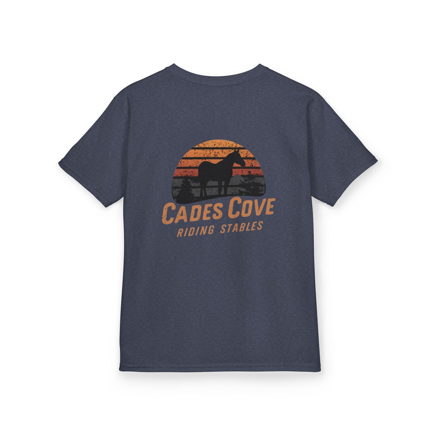 Cades Cove Riding Stables Retro Sunset Kids Heavy Cotton™ Tee